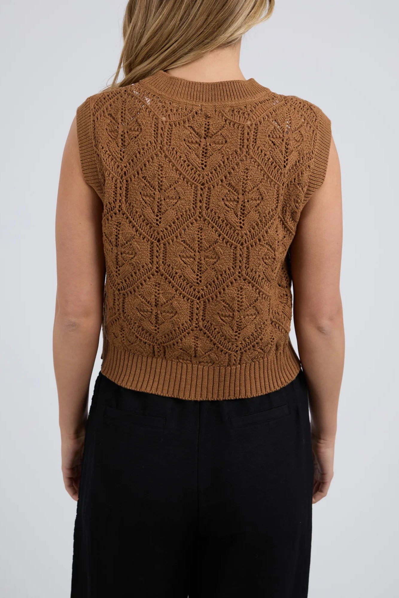 FOXWOOD LUNA KNIT VEST - TAN - THE VOGUE STORE