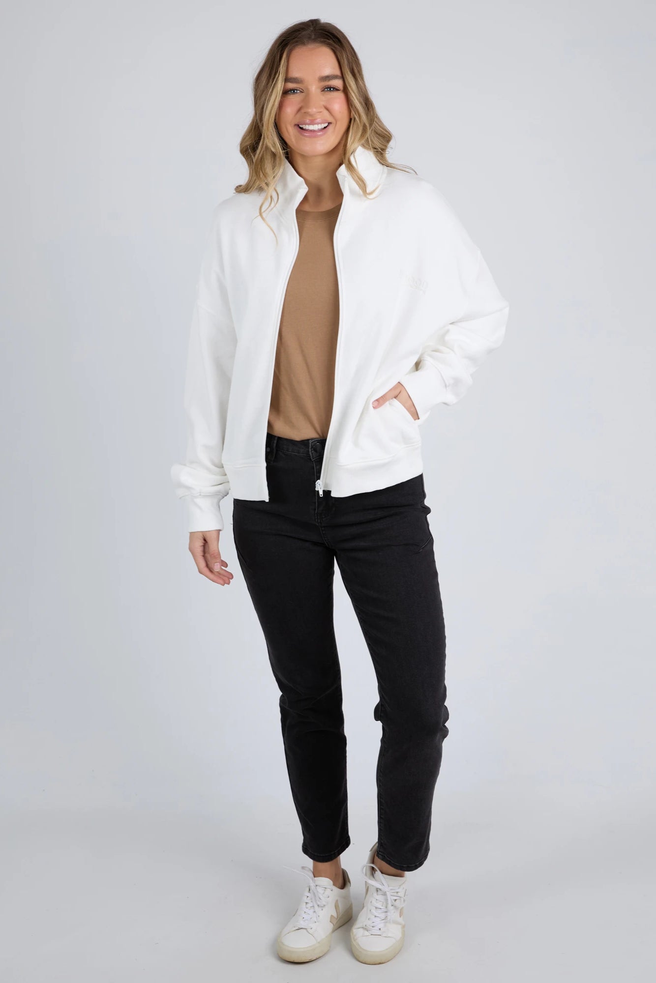 FOXWOOD EMBER ZIP THRU - VINTAGE WHITE - THE VOGUE STORE