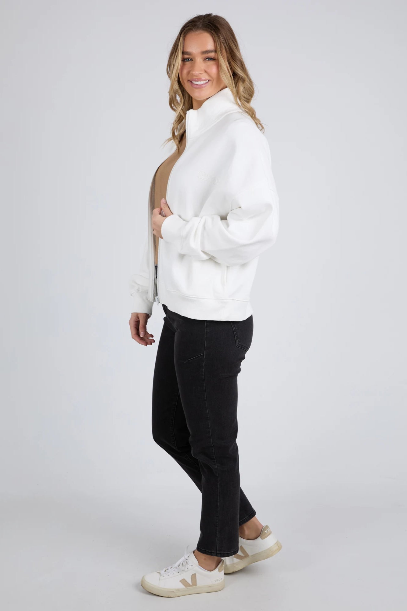 FOXWOOD EMBER ZIP THRU - VINTAGE WHITE - THE VOGUE STORE