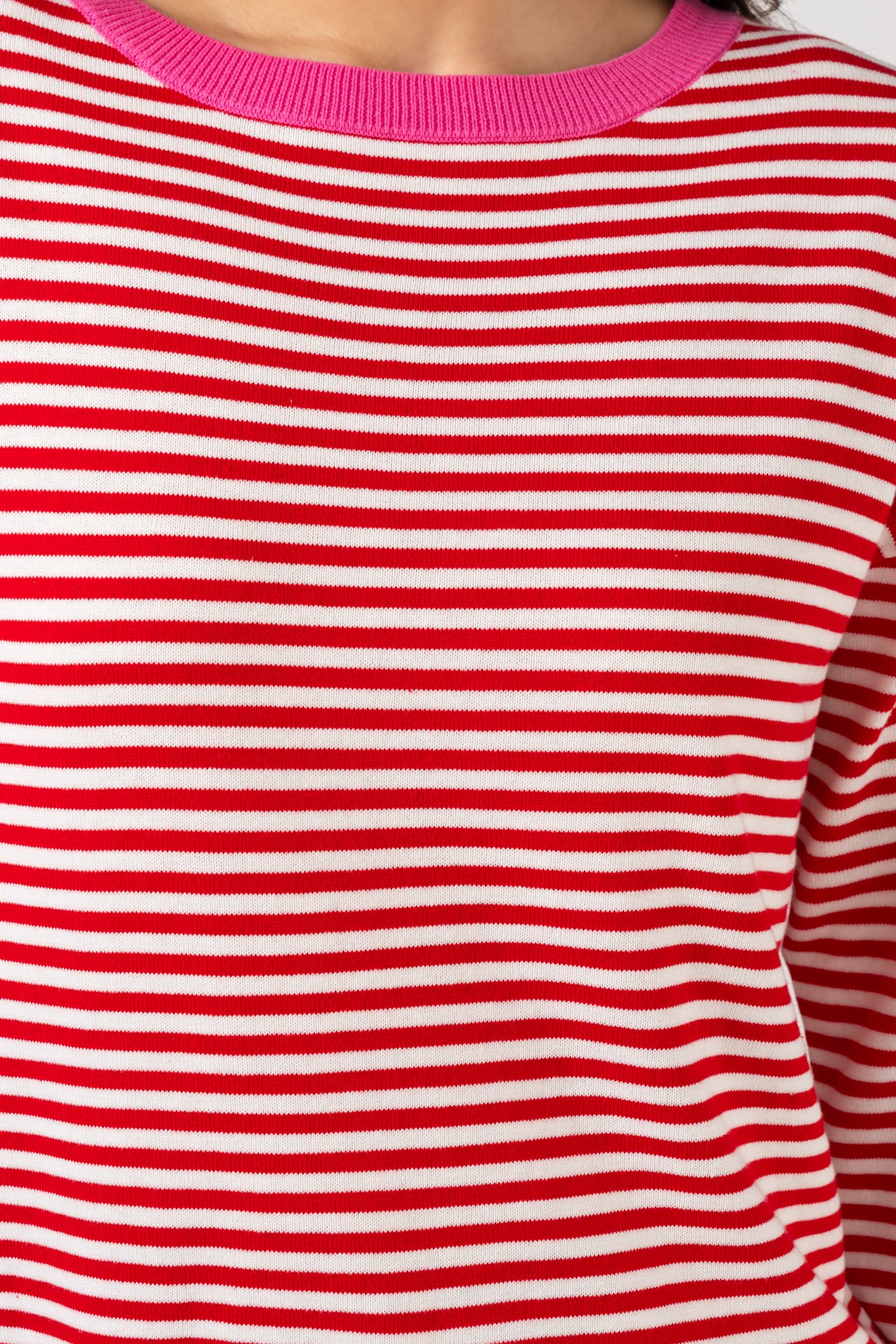 STELLA + GEMMA STREET JUMPER - RED STRIPE - THE VOGUE STORE