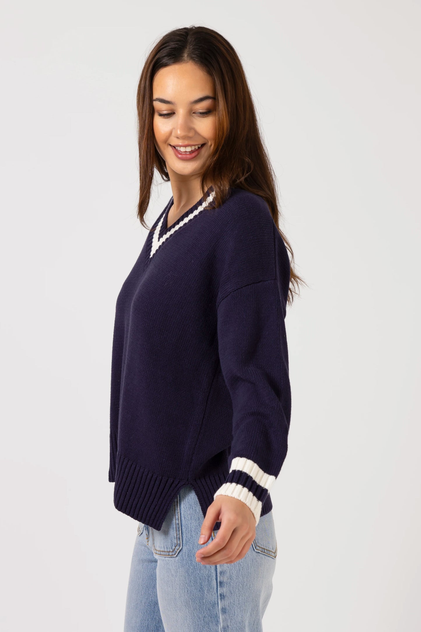 STELLA + GEMMA JIMMY JUMPER - NAVY - THE VOGUE STORE