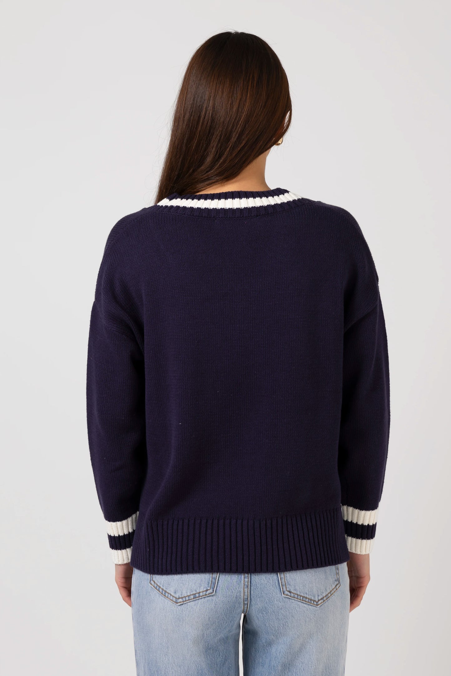 STELLA + GEMMA JIMMY JUMPER - NAVY - THE VOGUE STORE