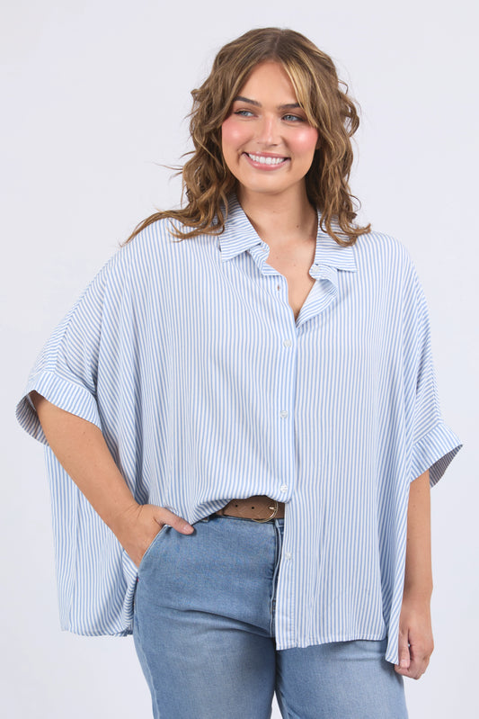 ELM LUNA SHIRT - DUSK BLUE/MARS STRIPE - THE VOGUE STORE