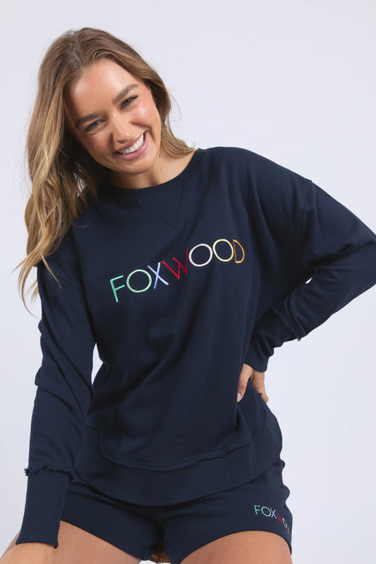 FOXWOOD SIMPLIFIED CONFETTI CREW - NAVY - THE VOGUE STORE