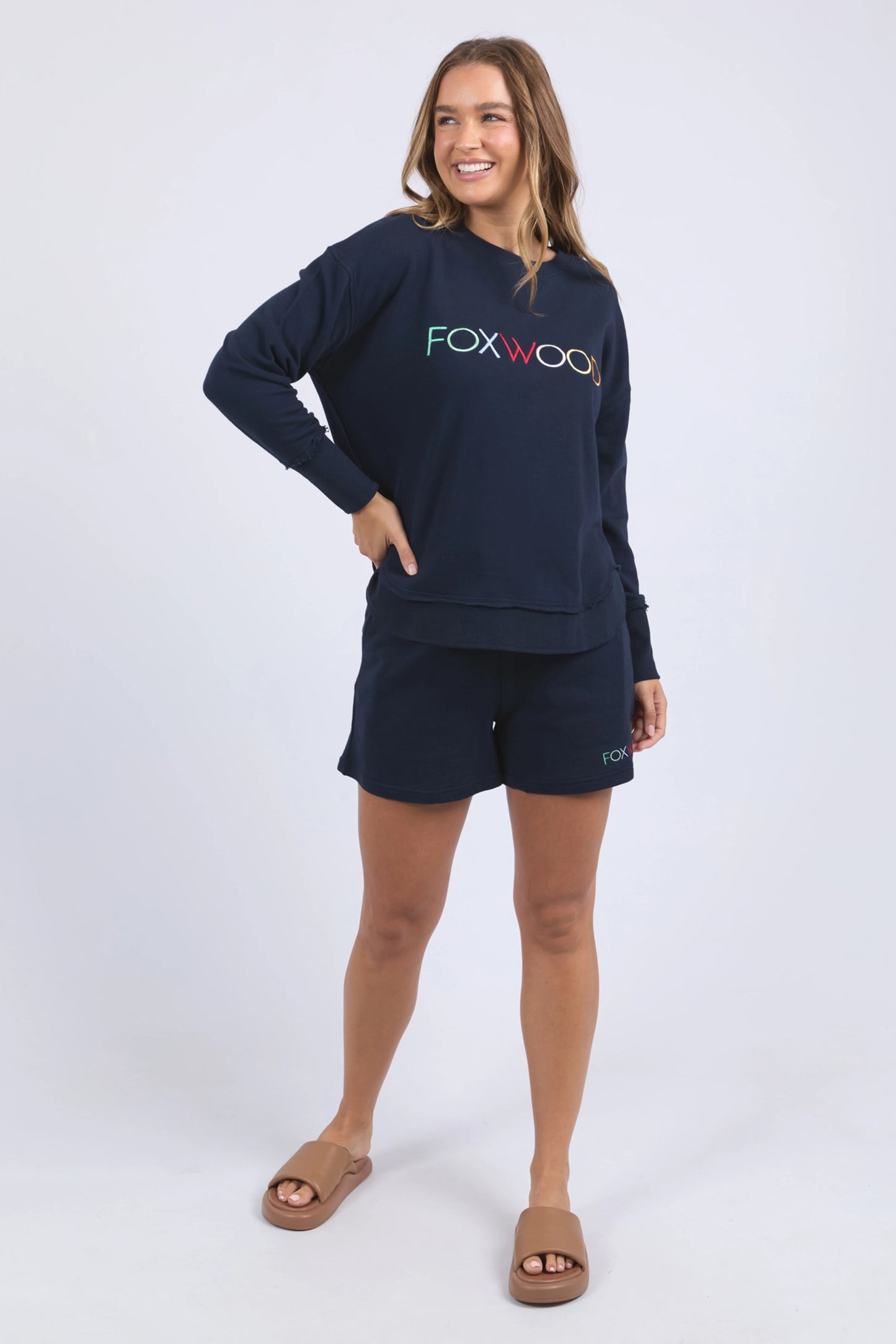 FOXWOOD SIMPLIFIED CONFETTI CREW - NAVY - THE VOGUE STORE