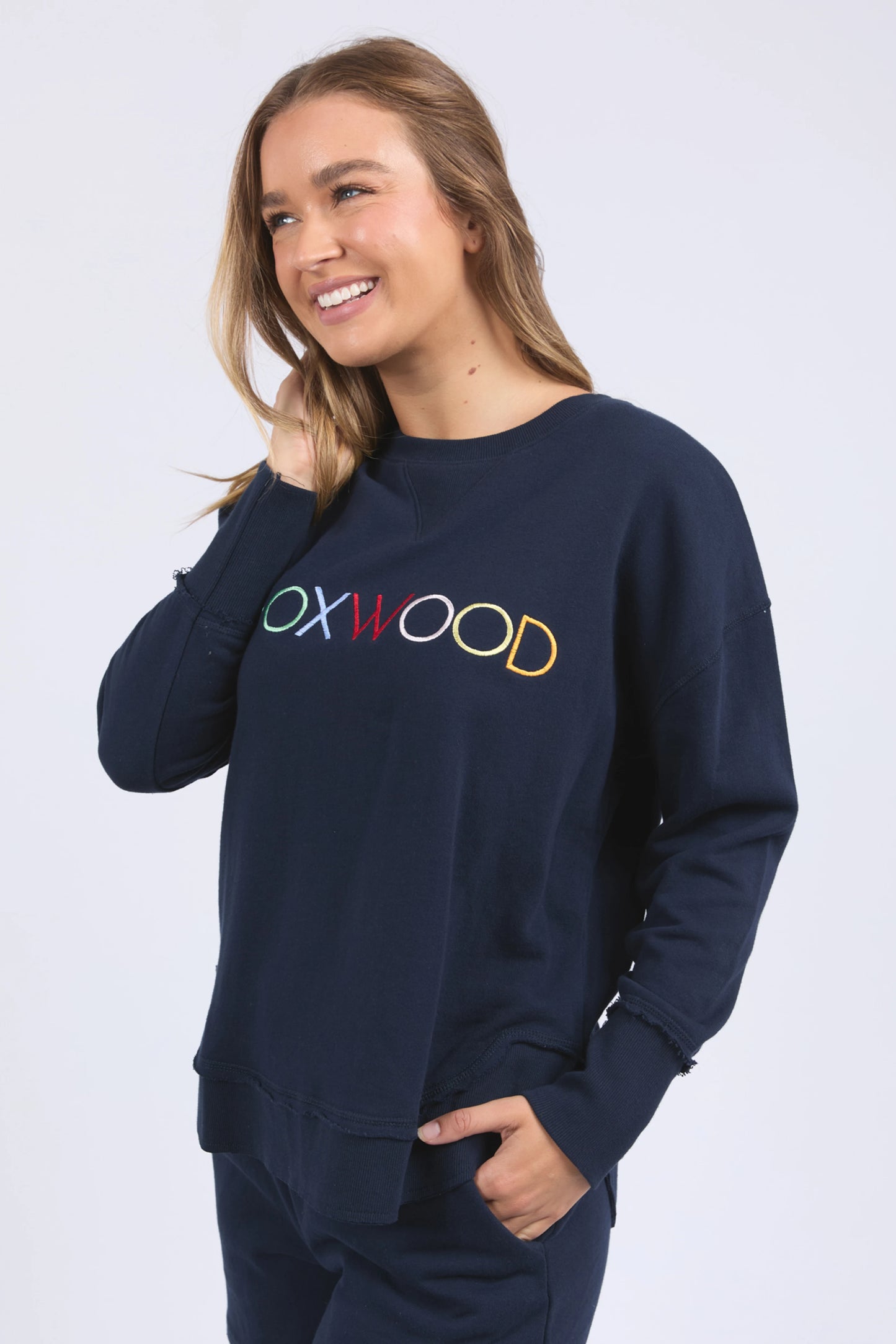 FOXWOOD SIMPLIFIED CONFETTI CREW - NAVY - THE VOGUE STORE