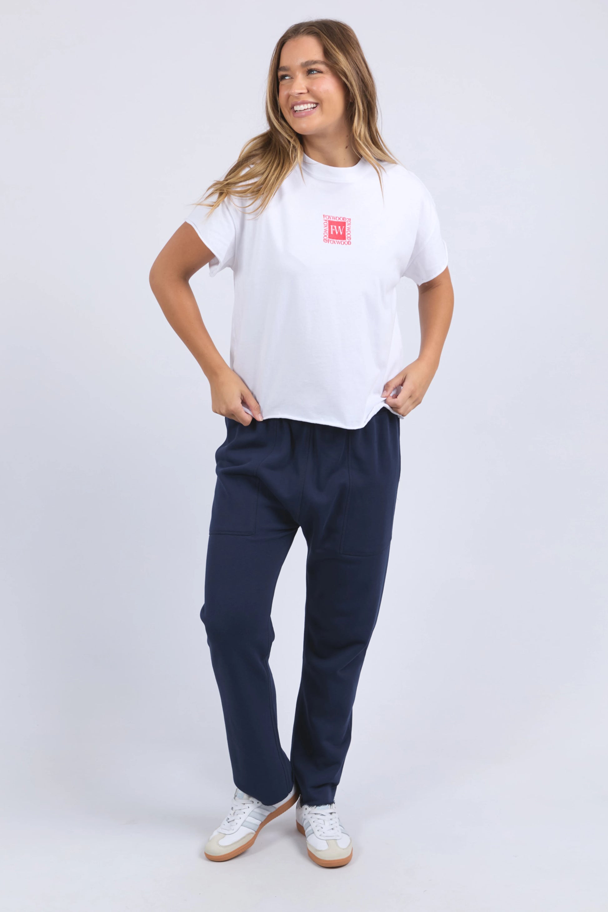 FOXWOOD STAMP TEE - WHITE - THE VOGUE STORE