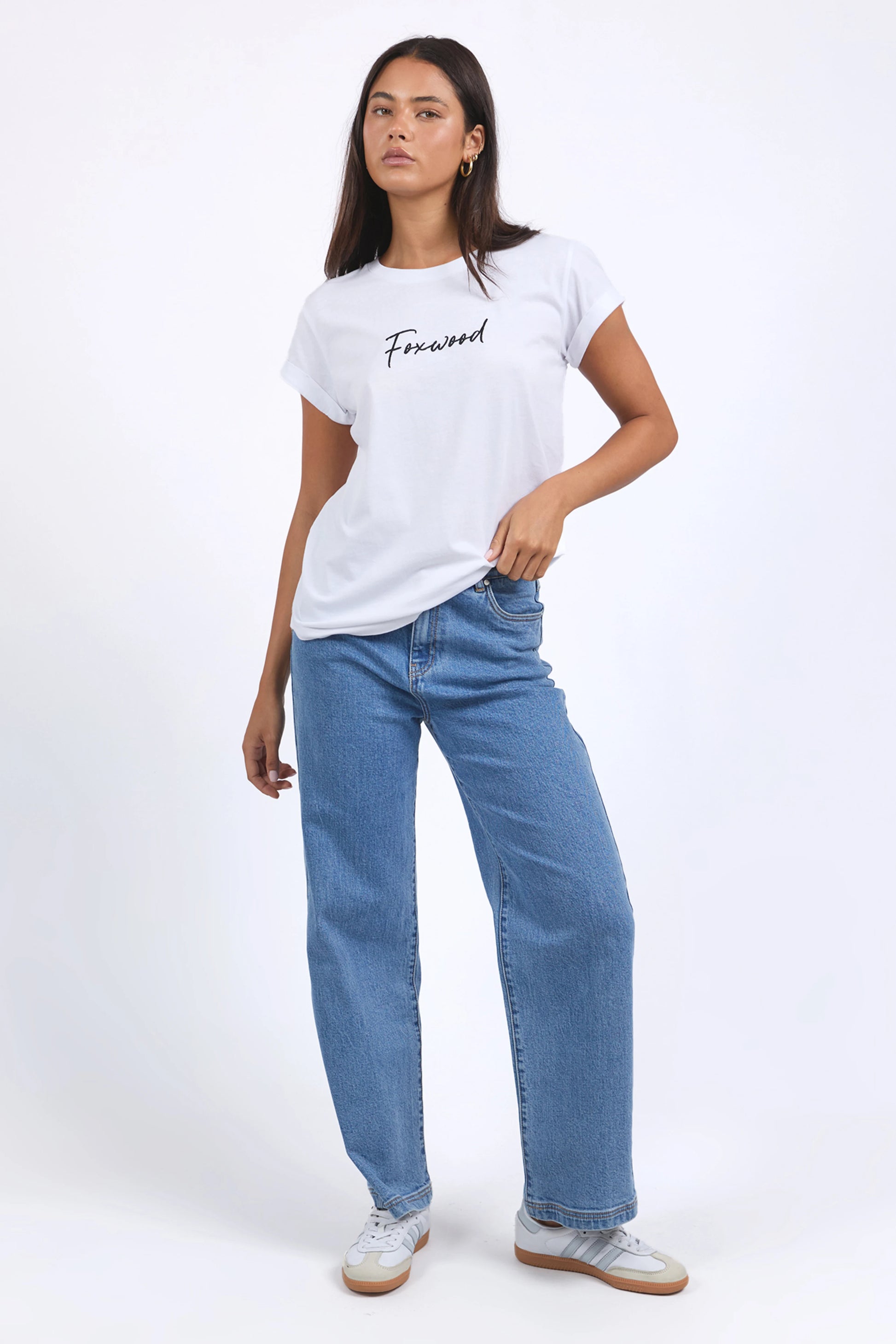 FOXWOOD SIGNATURE TEE - WHITE - THE VOGUE STORE