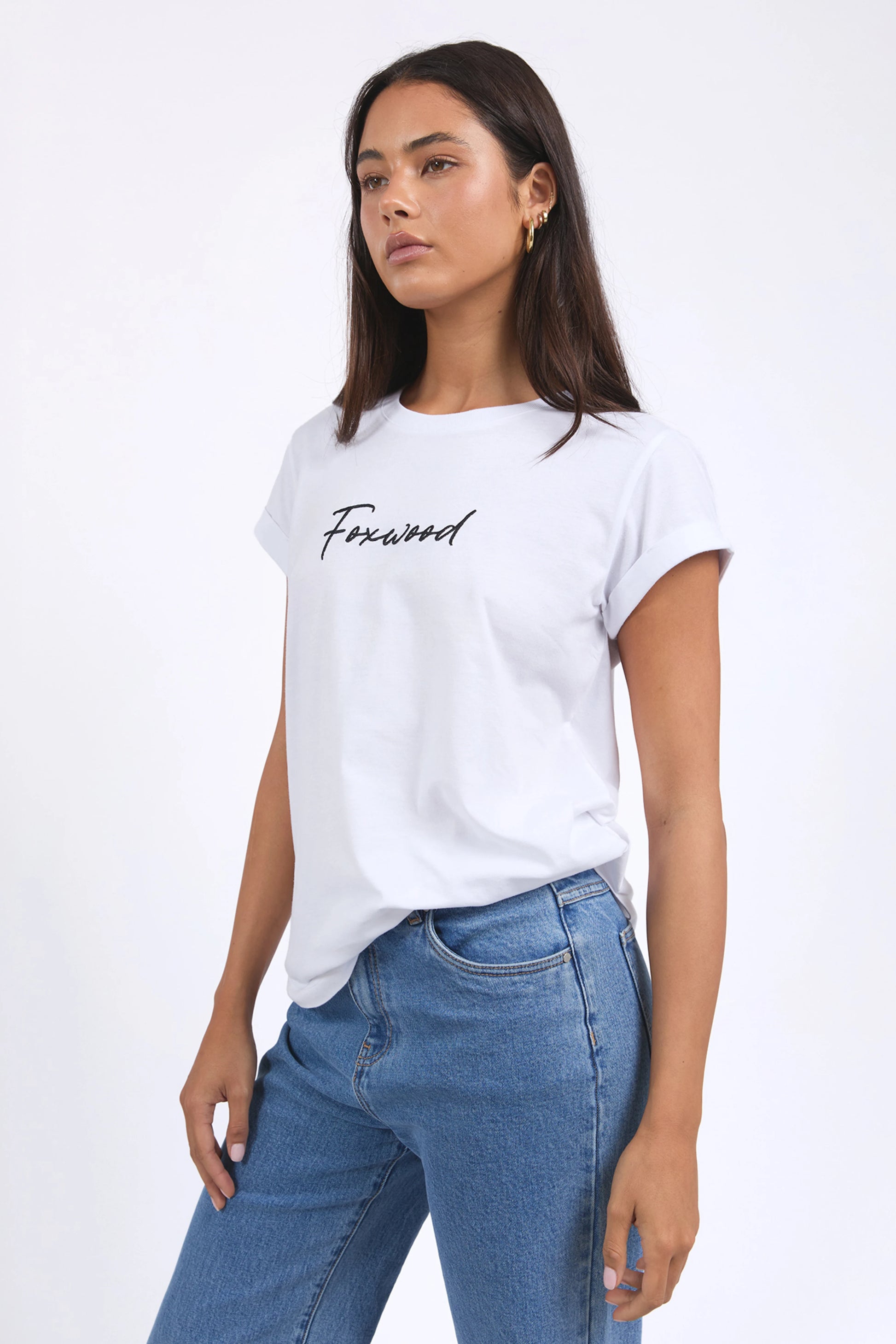 FOXWOOD SIGNATURE TEE - WHITE - THE VOGUE STORE