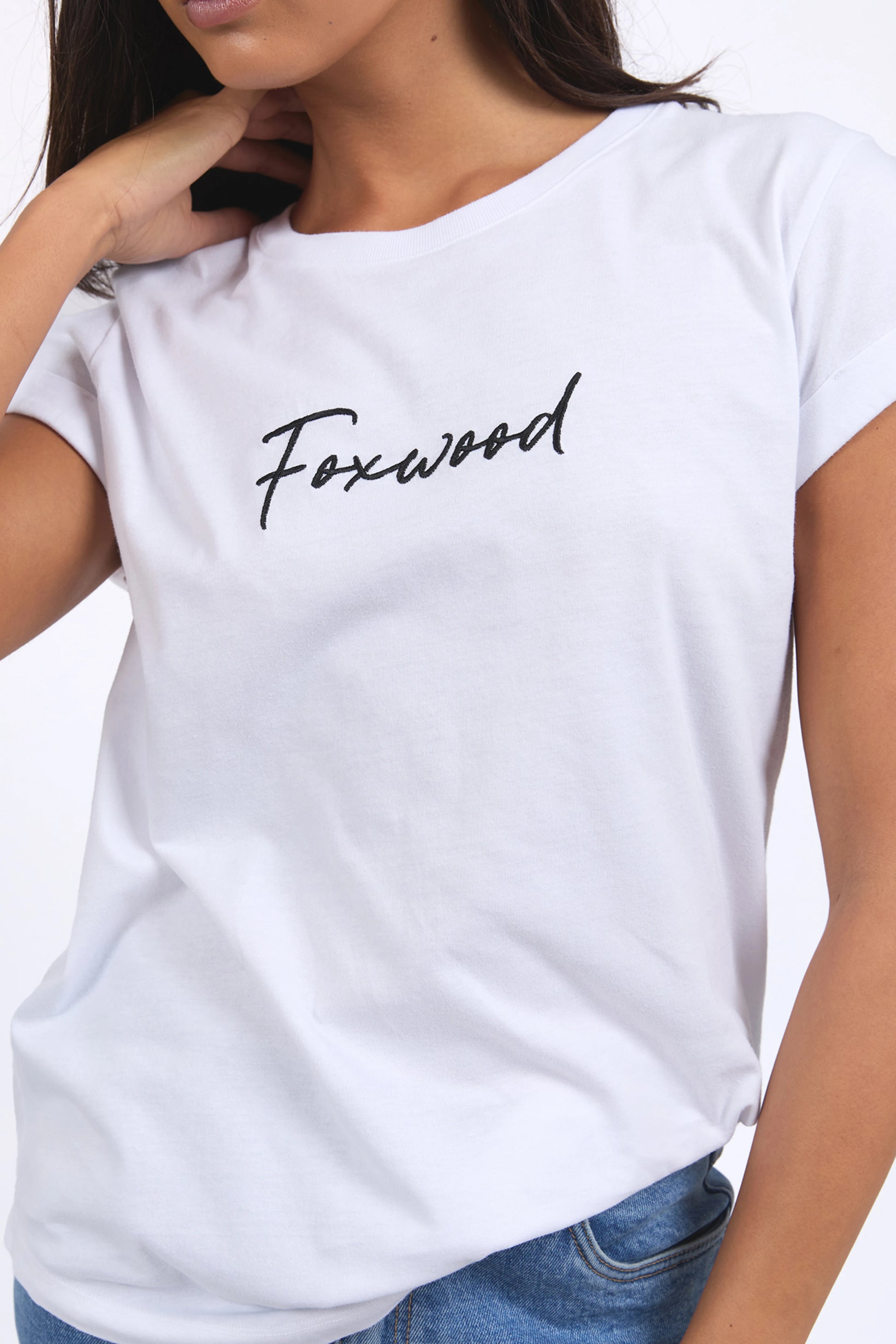 FOXWOOD SIGNATURE TEE - WHITE - THE VOGUE STORE