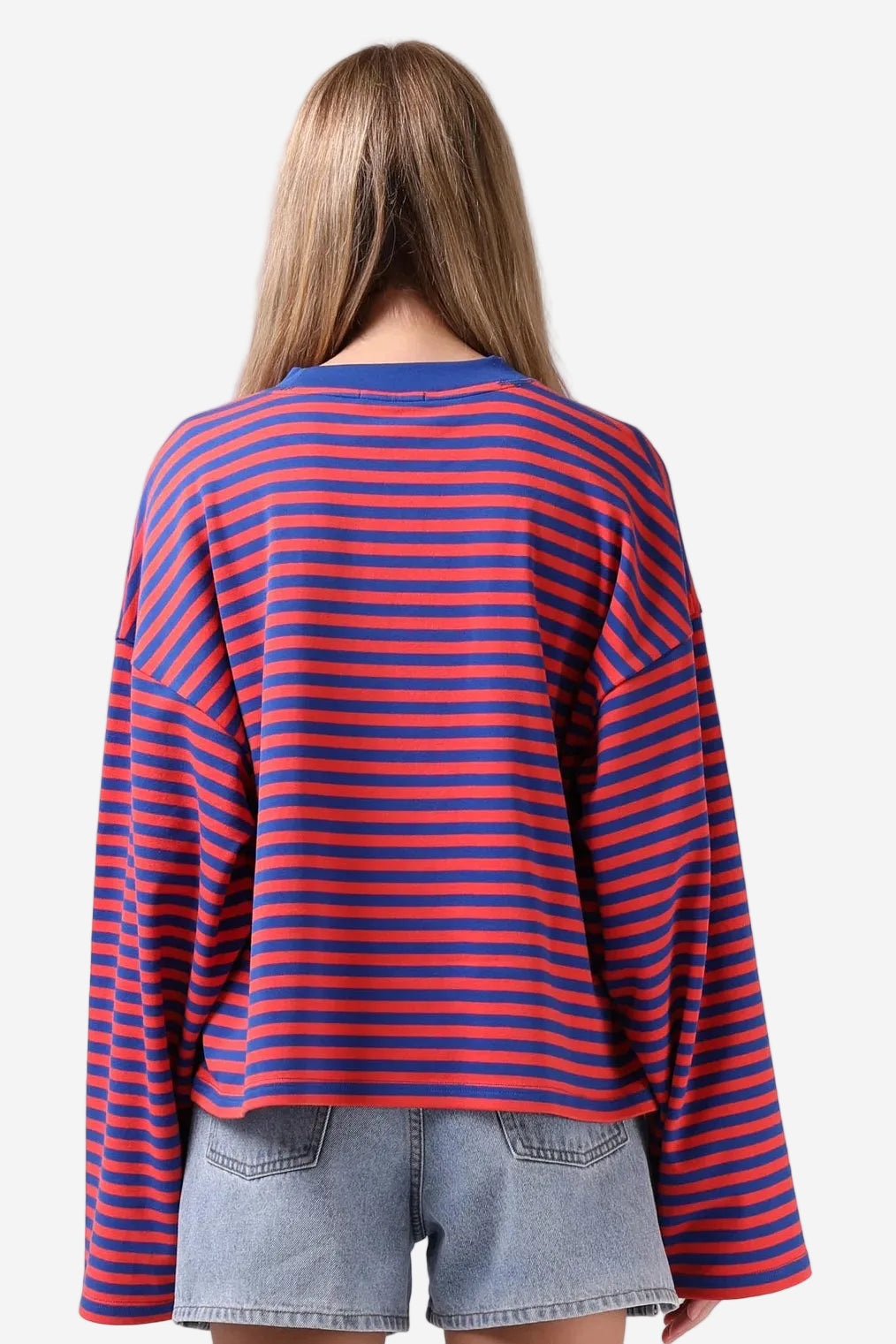 RPM OLIVE LS TEE - ORANGE STRIPE - THE VOGUE STORE