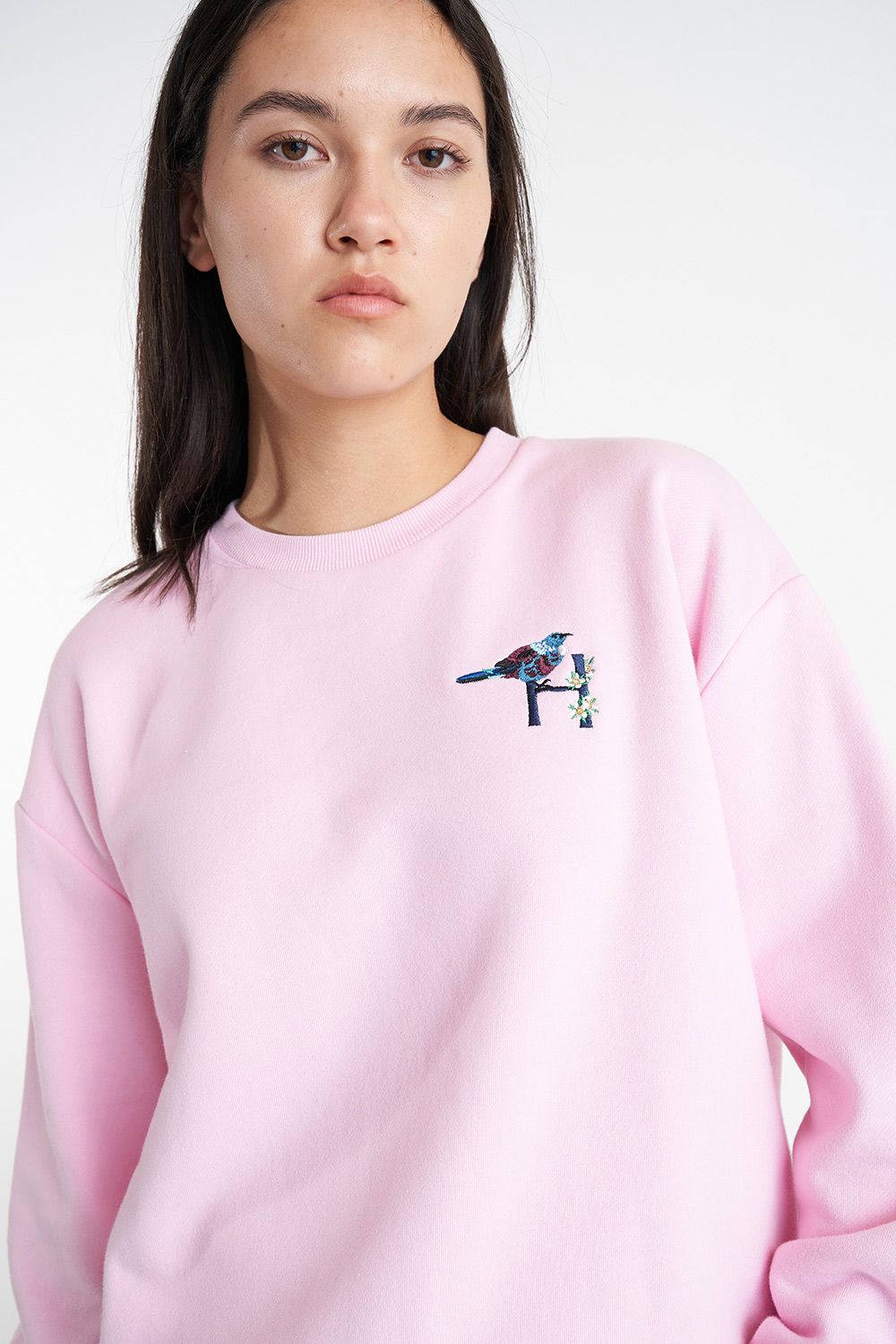 HUFFER SLOUCH CREW 350/SINGER - PALE ROSE - THE VOGUE STORE