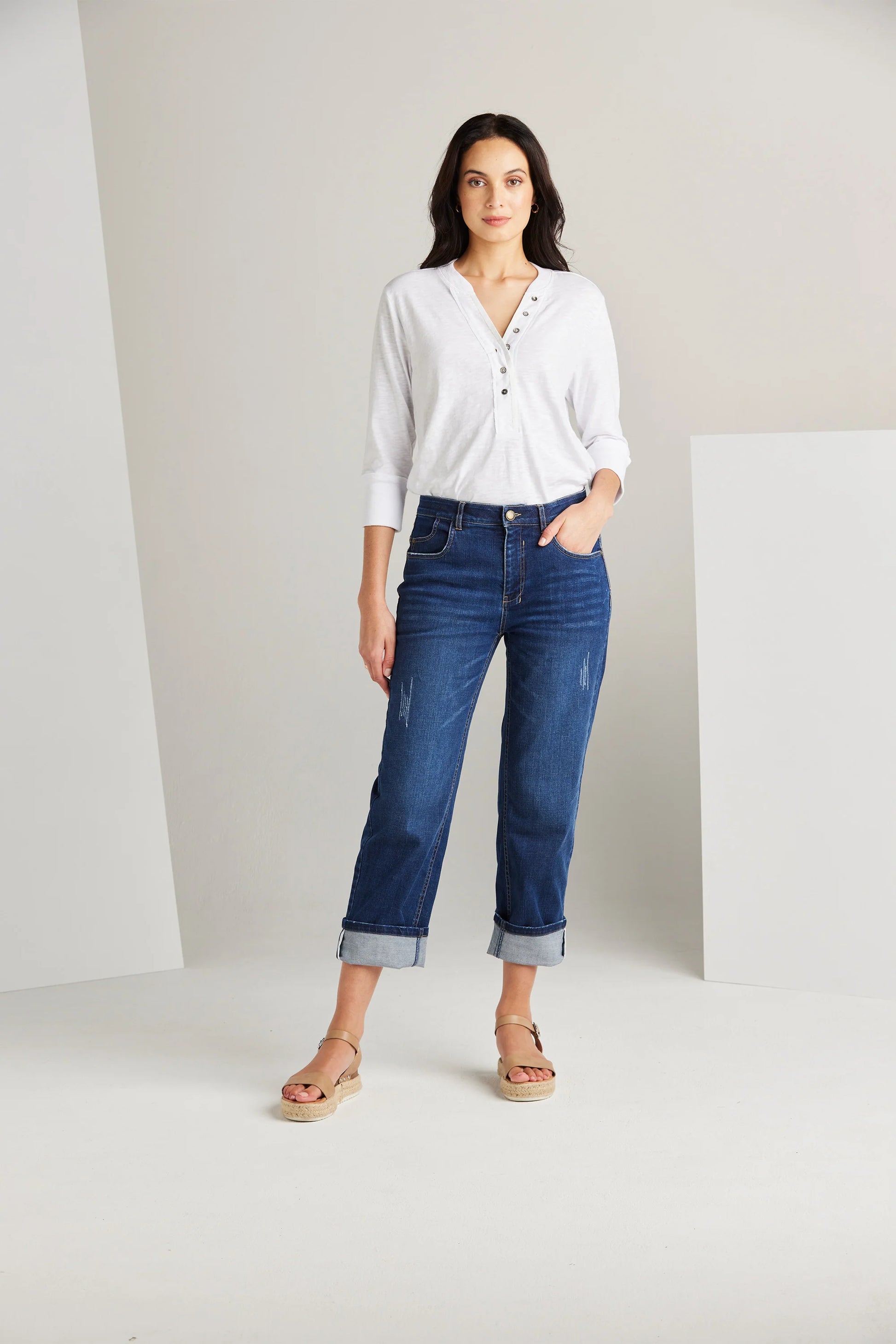 LANIA LEGAL WIDE JEAN - INDIGO - THE VOGUE STORE