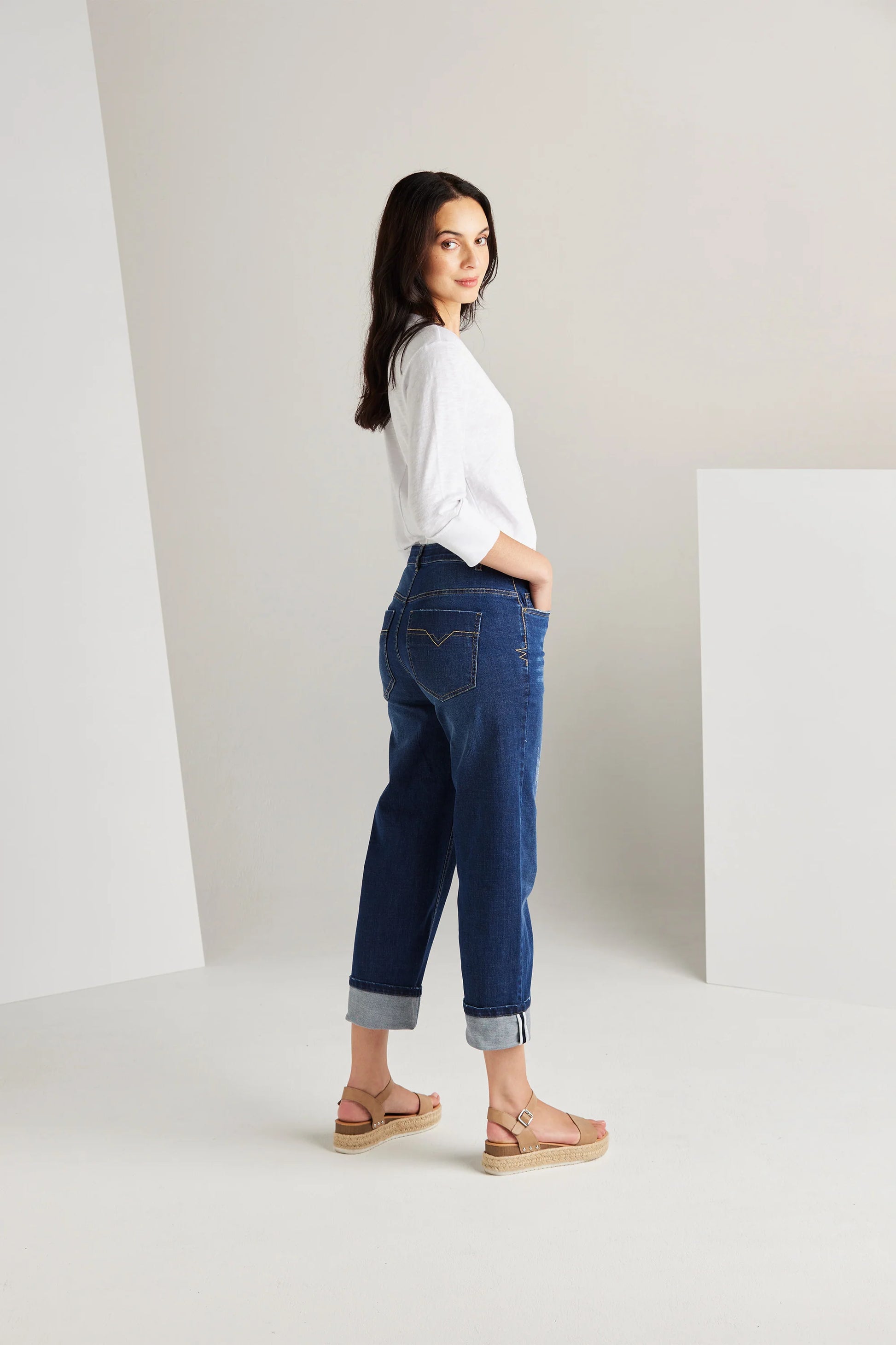 LANIA LEGAL WIDE JEAN - INDIGO - THE VOGUE STORE