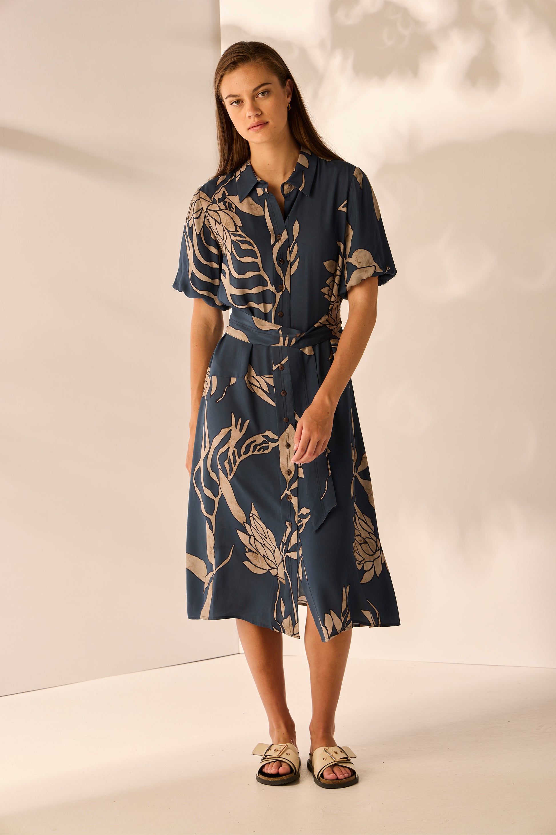 LANIA CHINO DRESS - STEEL - THE VOGEU STORE