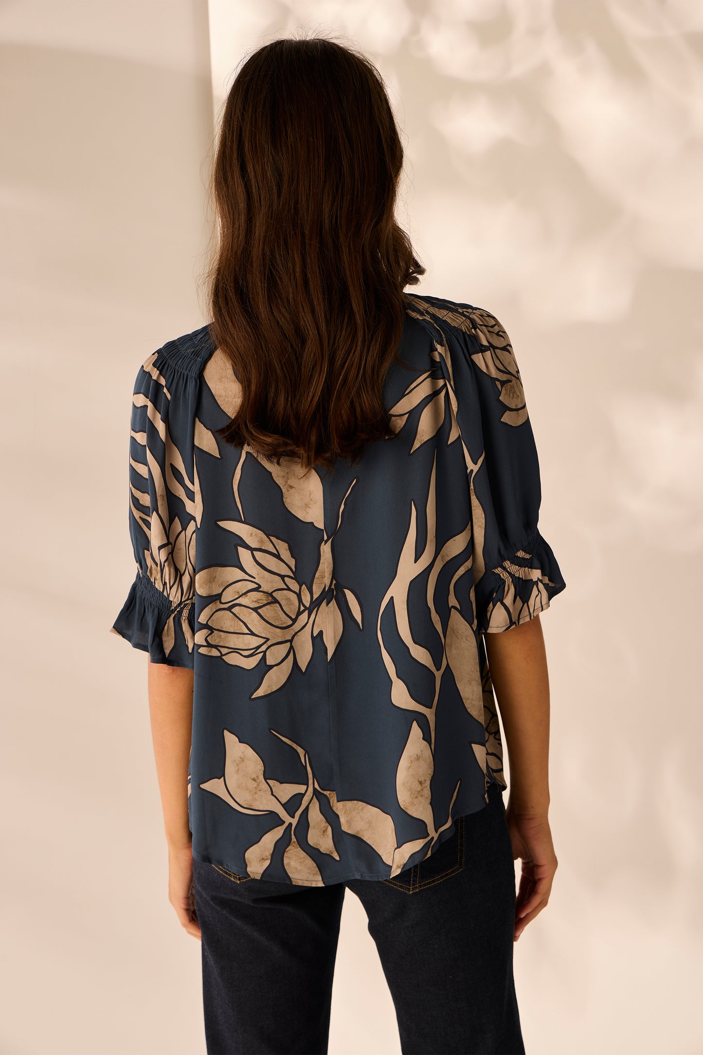 LANIA CHINO TOP - STEEL - THE VOGUE STORE