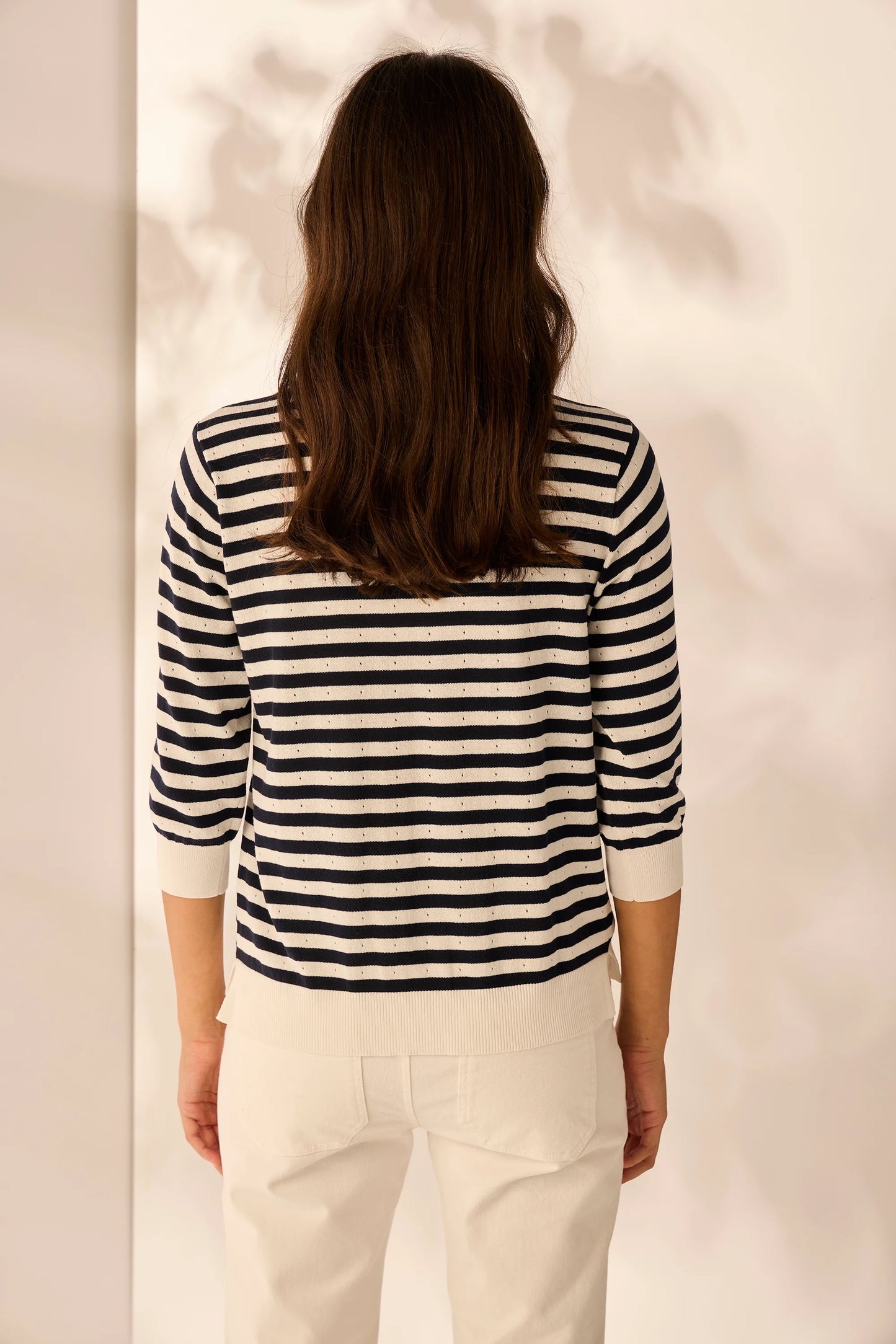 LANIA SAYER CARDI - INK/OFF WHITE STRIPE - THE VOGUE STORE