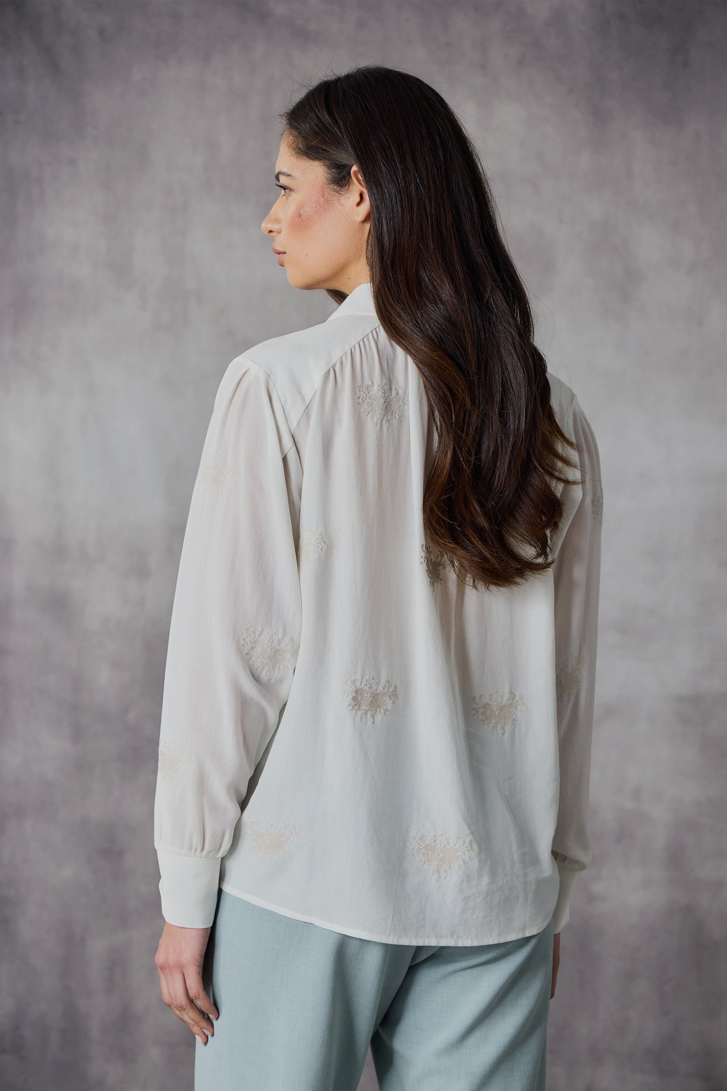 LANIA TAPESTRY SHIRT - IVORY - THE VOGUE STORE
