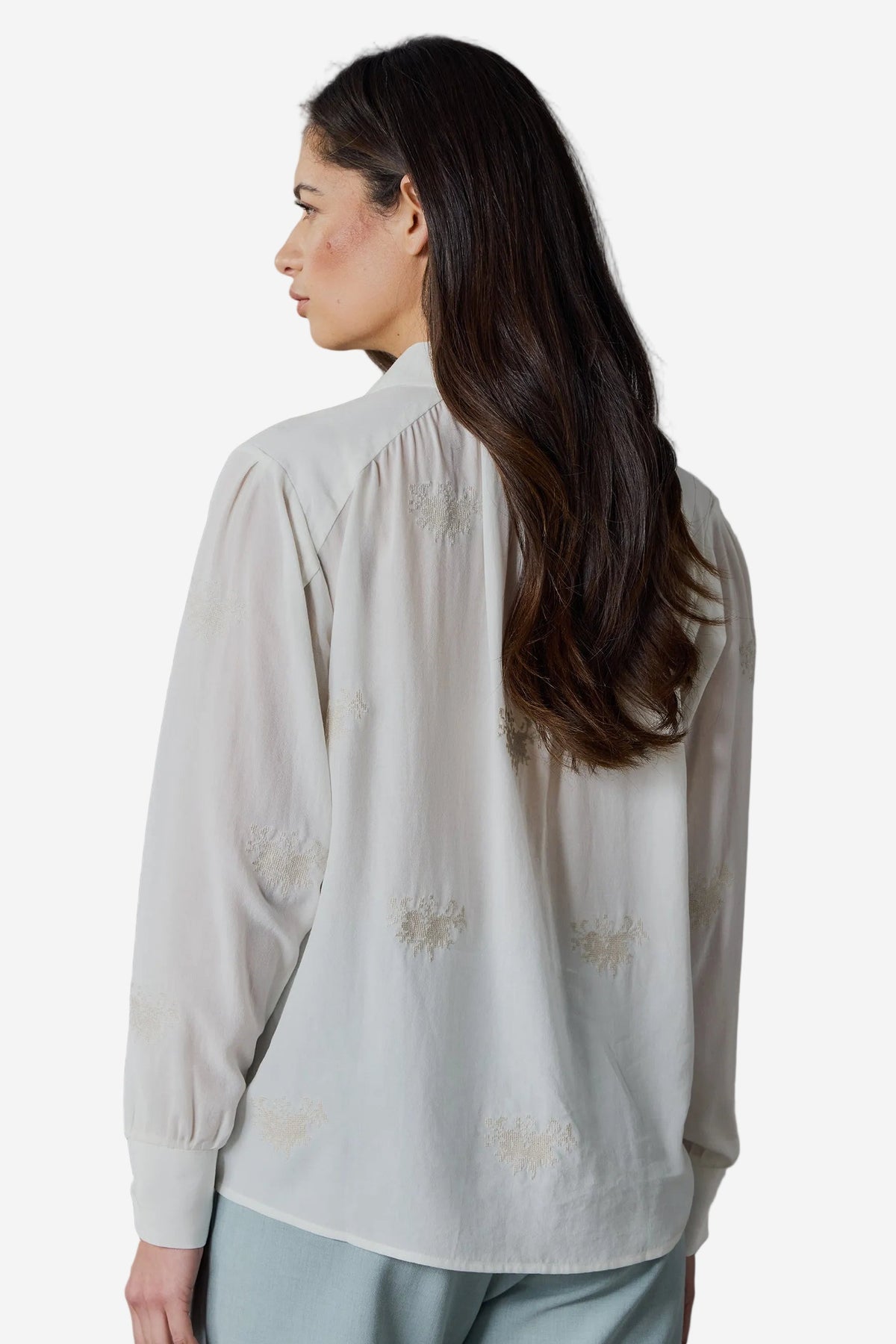 LANIA TAPESTRY SHIRT - IVORY - THE VOGUE STORE