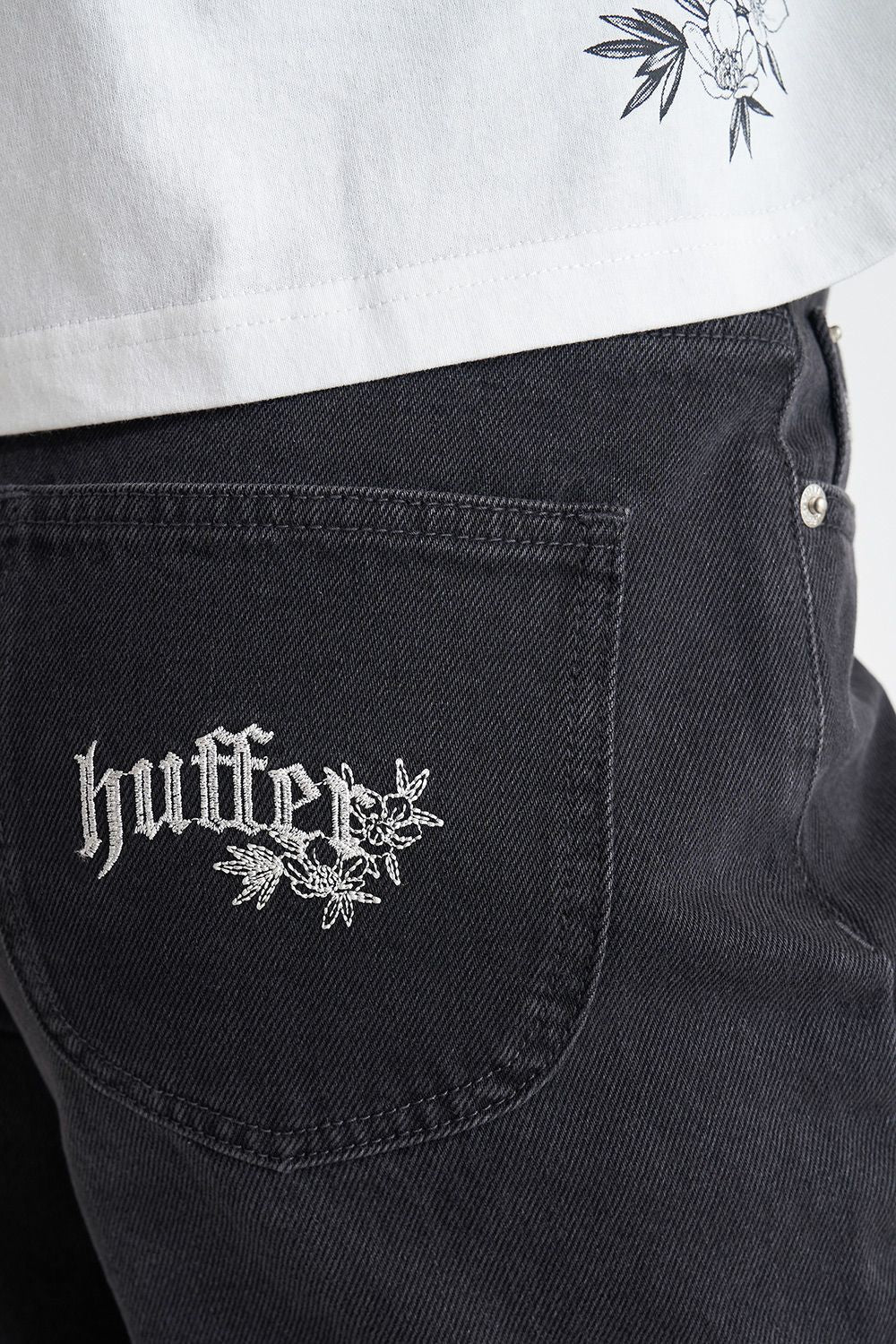 HUFFER BAGGY DEMIN JEAN - BLACK WASH - THE VOGUE STORE