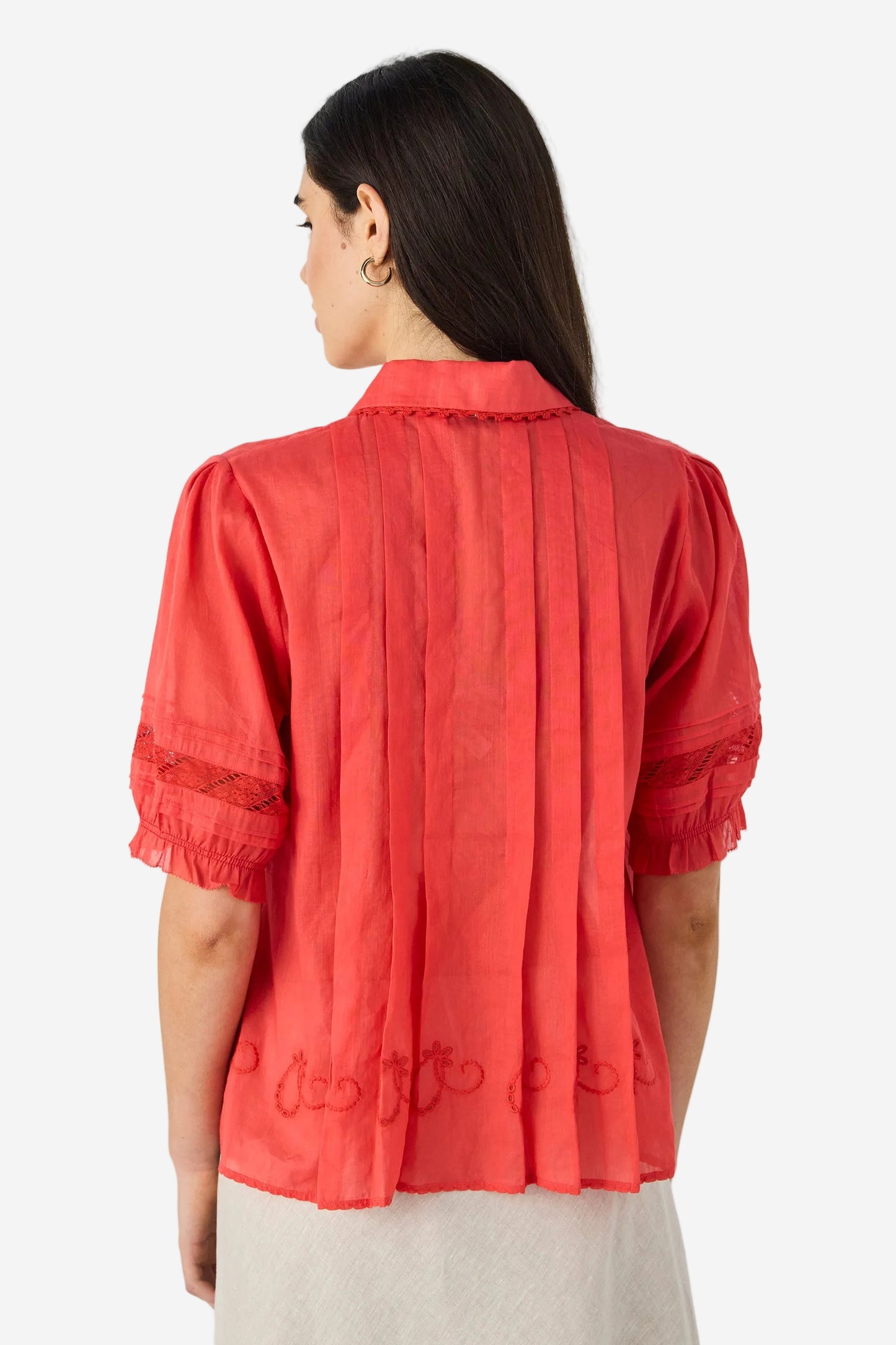 LANIA KRISTAL SHIRT - TANGELO - THE VOGUE STORE