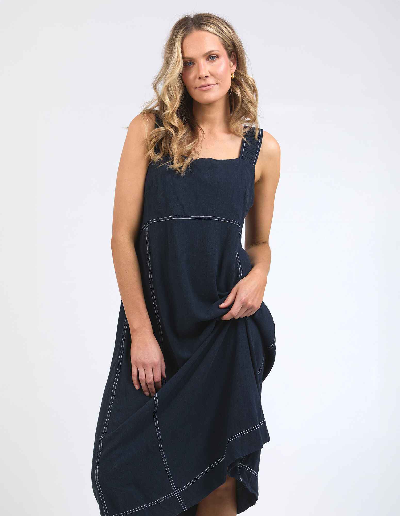 FOXWOOD SAGE DRESS - NAVY - THE VOGUE STORE