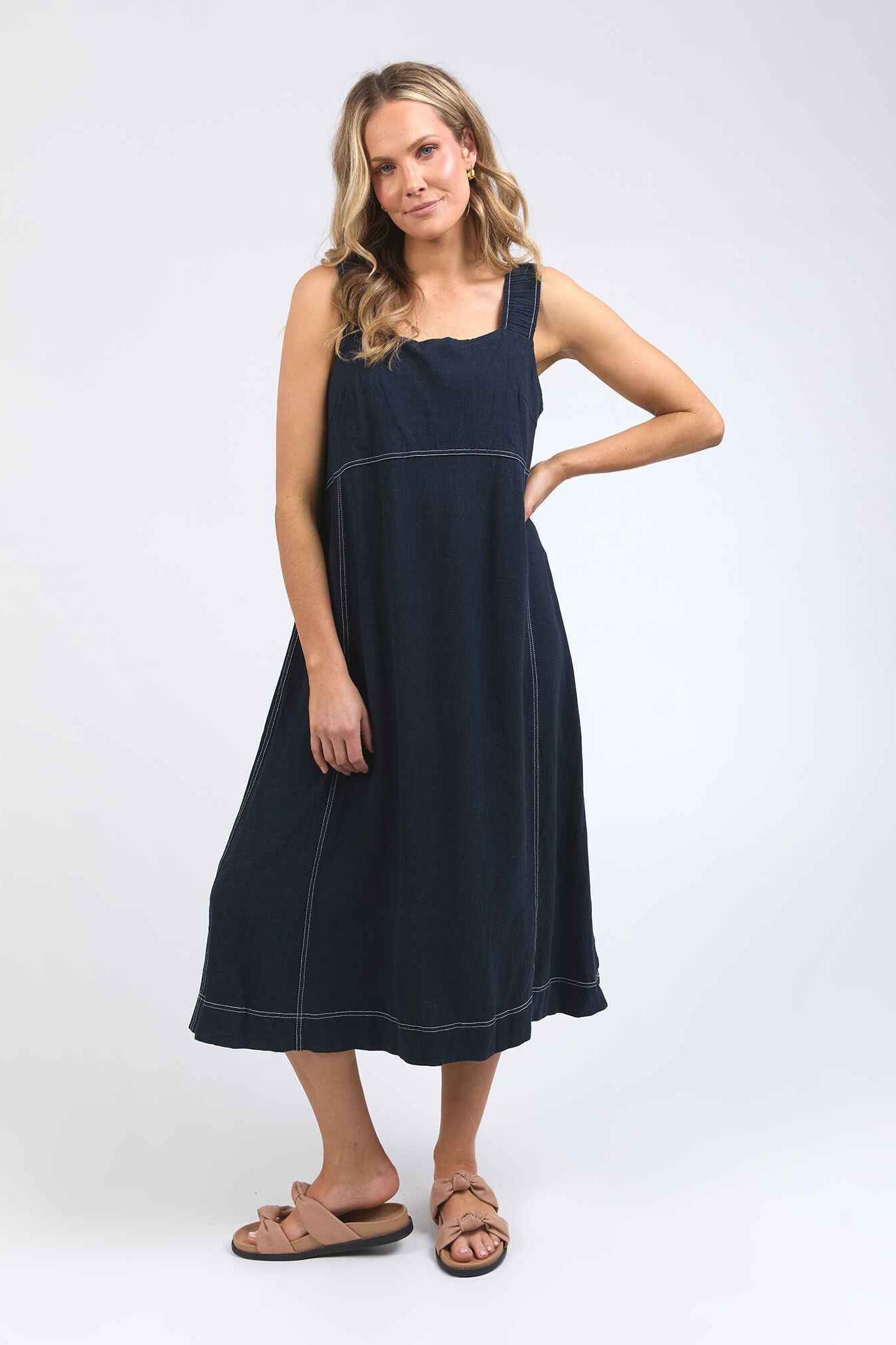 FOXWOOD SAGE DRESS - NAVY - THE VOGUE STORE