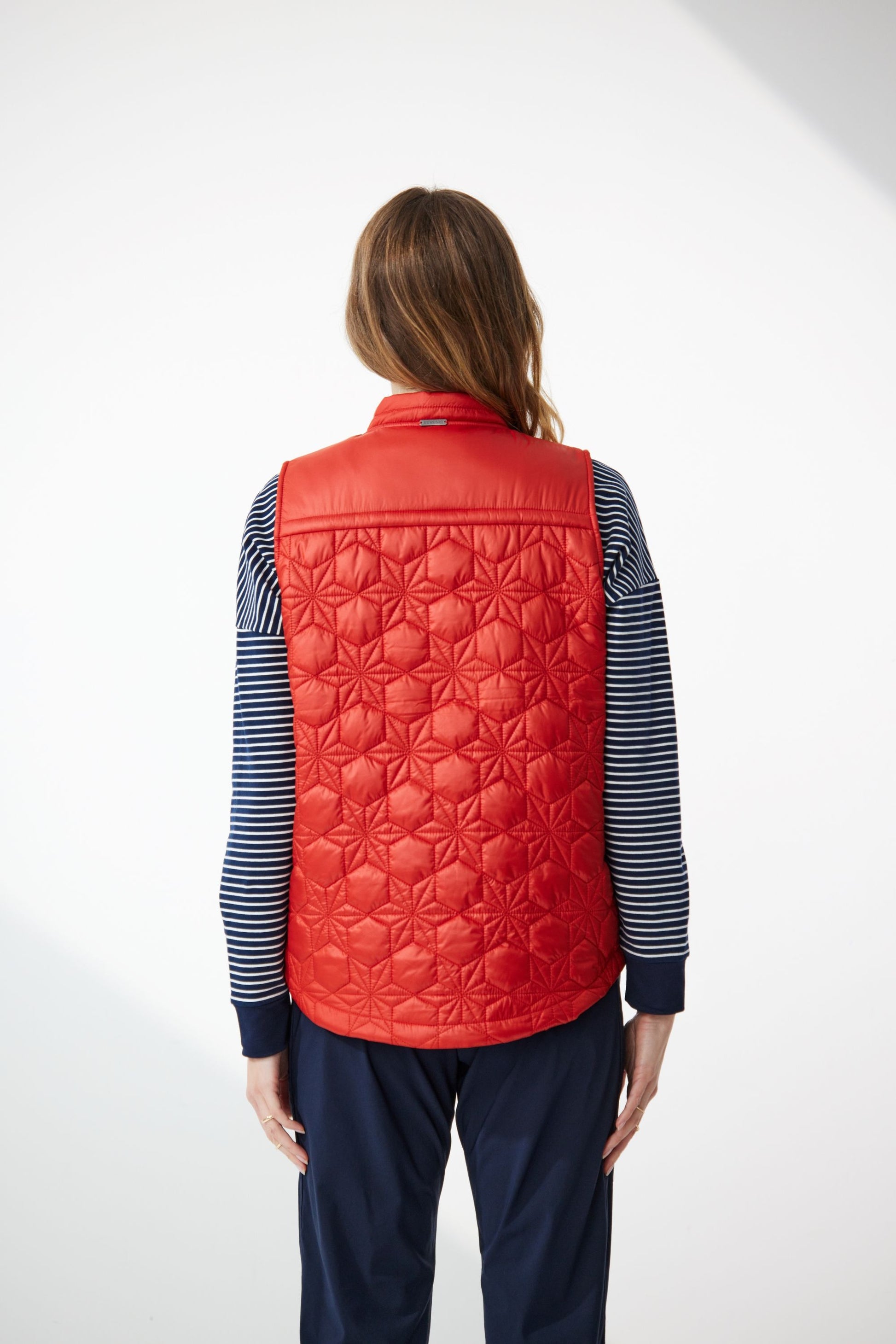 NEWPORT GLACIER QUILTED VEST - RUST - THE VOGUE STORE