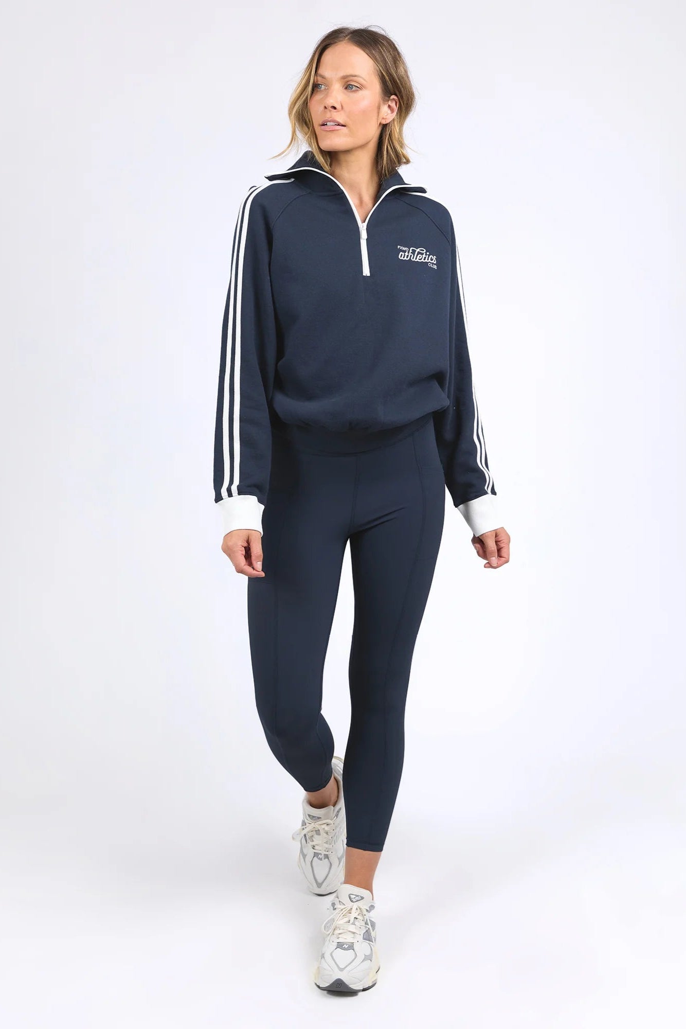 FOXWOOD CLUB ZIP CREW - NAVY - THE VOGUE STORE