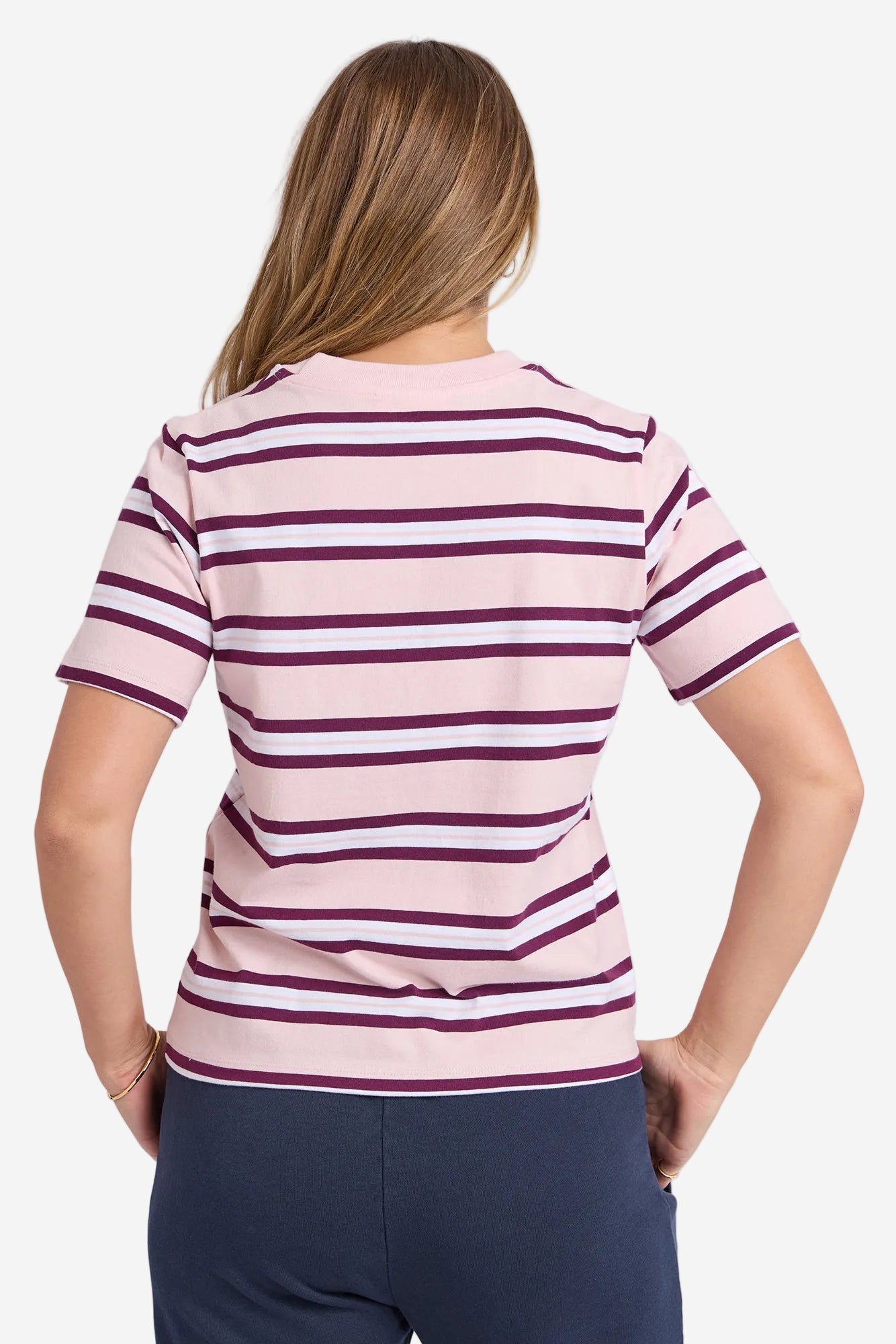 FOXWOOD PURE STRIPE TEE - LIGHT PINK - THE VOGUE STORE