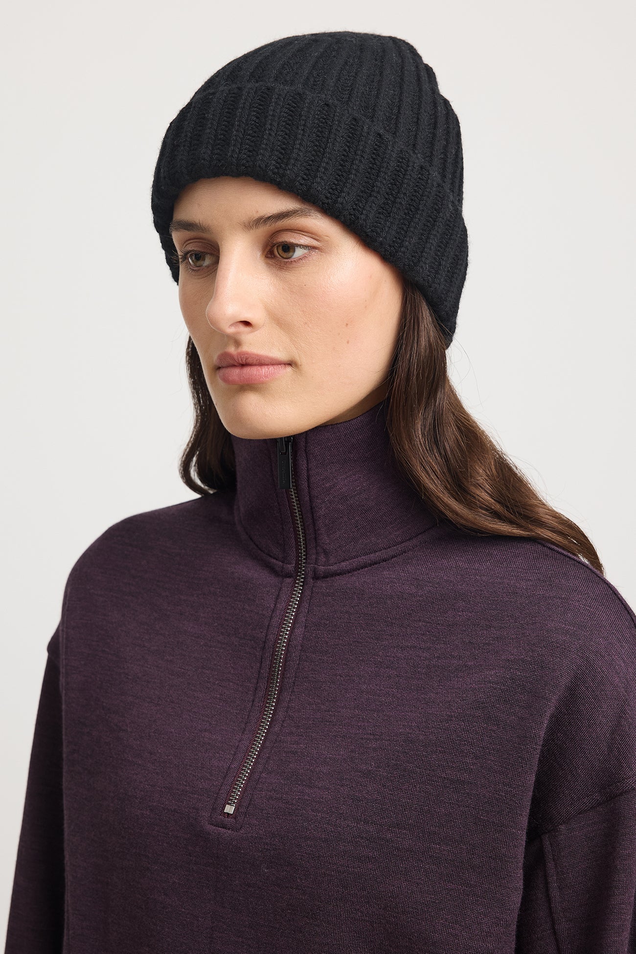 TOORALLIE CHUNKY WOOL BEANIE - BLACK - THE VOGUE STORE