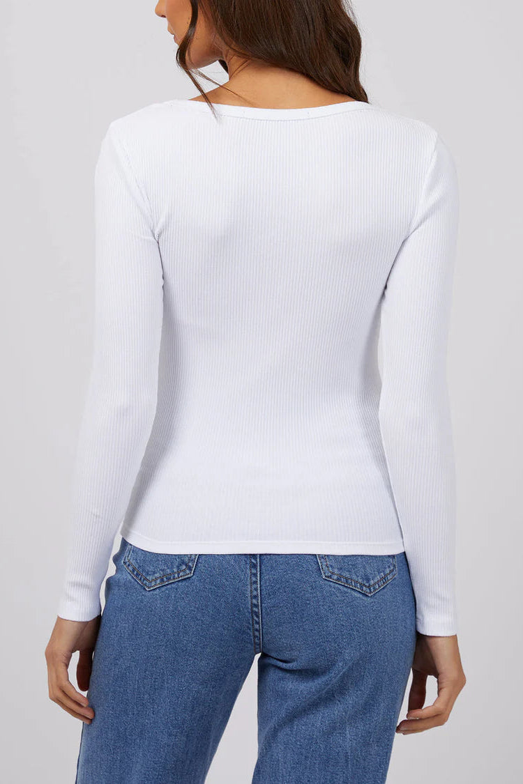 SILENT THEORY HAZEL LONG SLEEVE - WHITE - THE VOGUE STORE