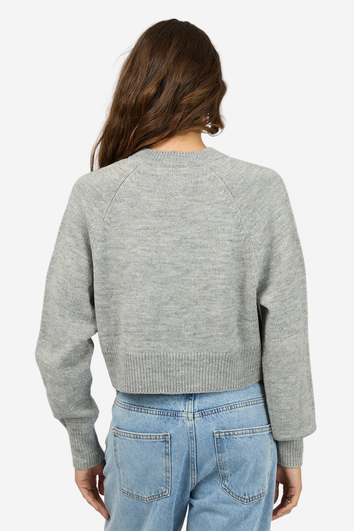 SILENT THOERY LOTUS KNIT CARDIGAN - GREY MARLE - THE VOGUE STORE