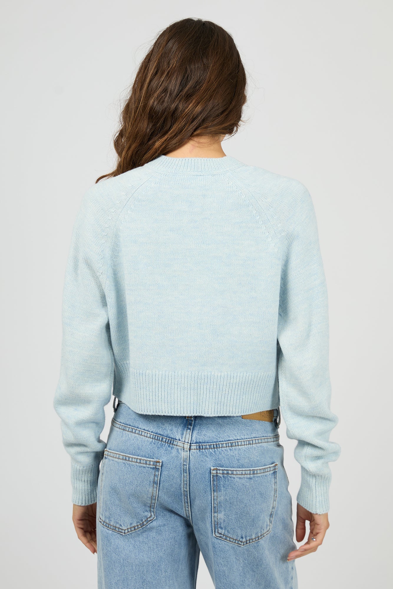 SILENT THEORY LOTUS KNIT CARDIGAN - LIGHT BLUE - THE VOGUE STORE
