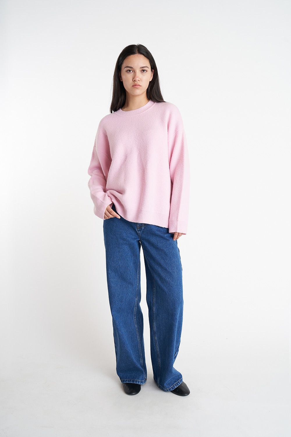 HUFFER SOLAR ELLE KNIT CREW - PALE ROSE - THE VOGUE STORE