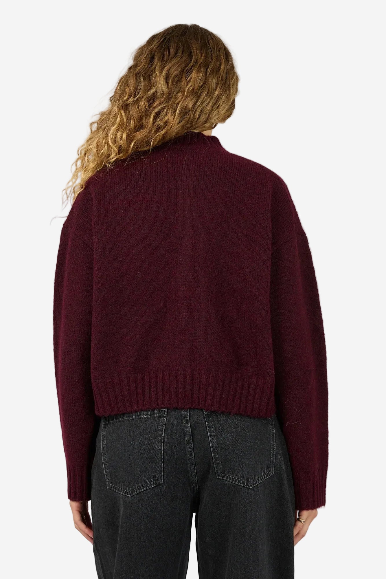 ALL ABOUT EVE ROSALIA CARDIGAN - WINE- THE VOGUE STORE