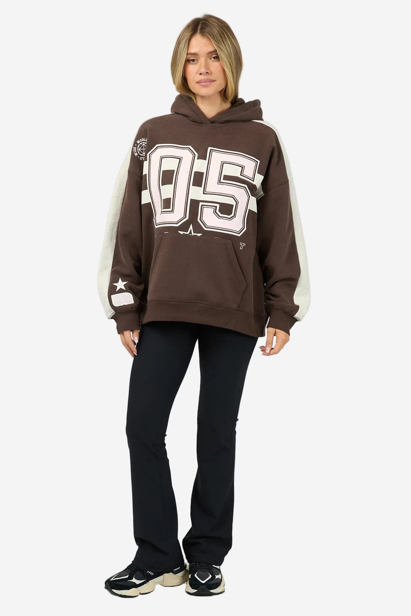 ALL ABOUT EVE NINETY FIVE RELAXED HOODIE- BROWN - THE VOGUE STORE