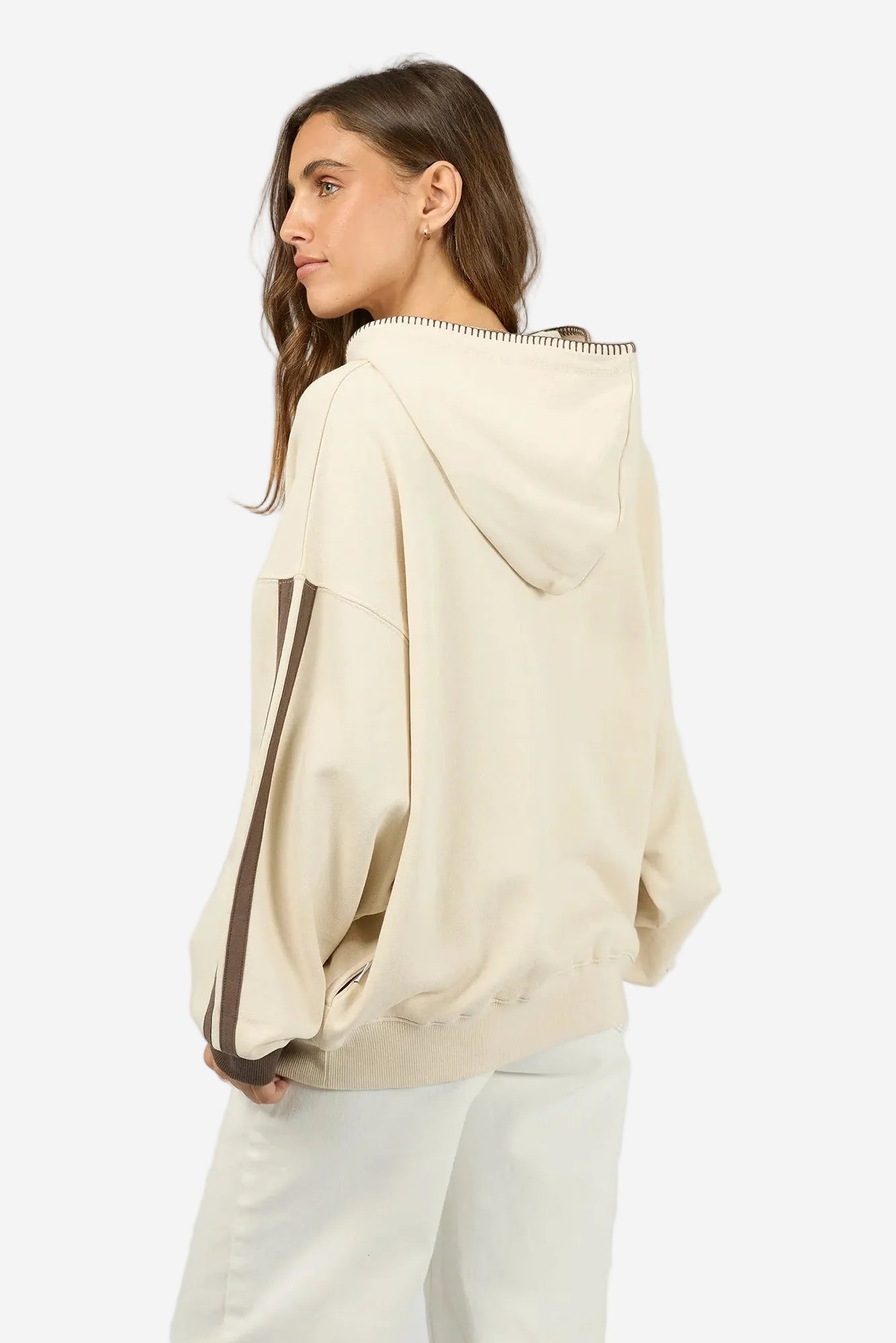 ALL ABOUT EVE SOUTHAMPTON BOX HOODIE - VANILLA - THE VOGUE STORE