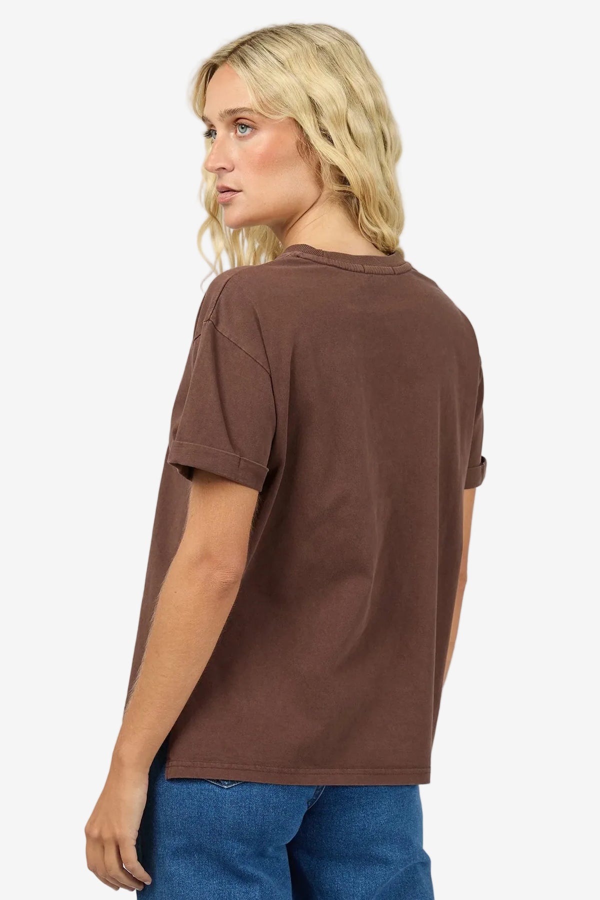 ALL ABOUT EVE WASHED TEE - BROWN - THE VOGUE STORE