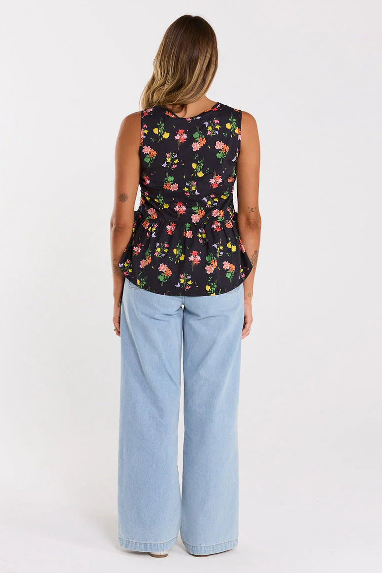 THING THING SWISHY TOP - VIVID NOIR - THE VOGUE STORE