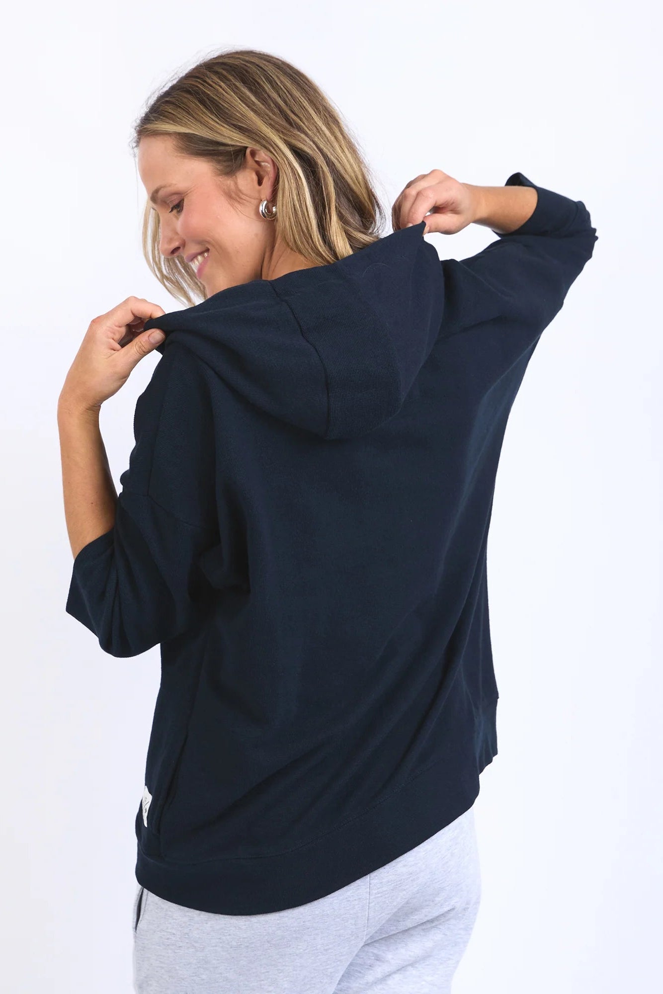 ELM BEACHY ZIP HOODIE - NAVY - THE VOGUE STORE