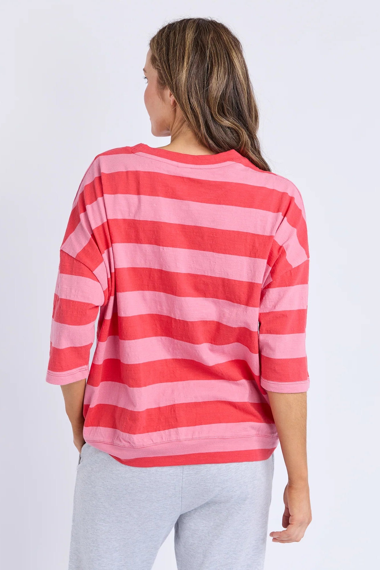 ELM MAZIE BLOCK STRIPE SWEAT - CAYENNE & ROSE - THE VOGUE STORE