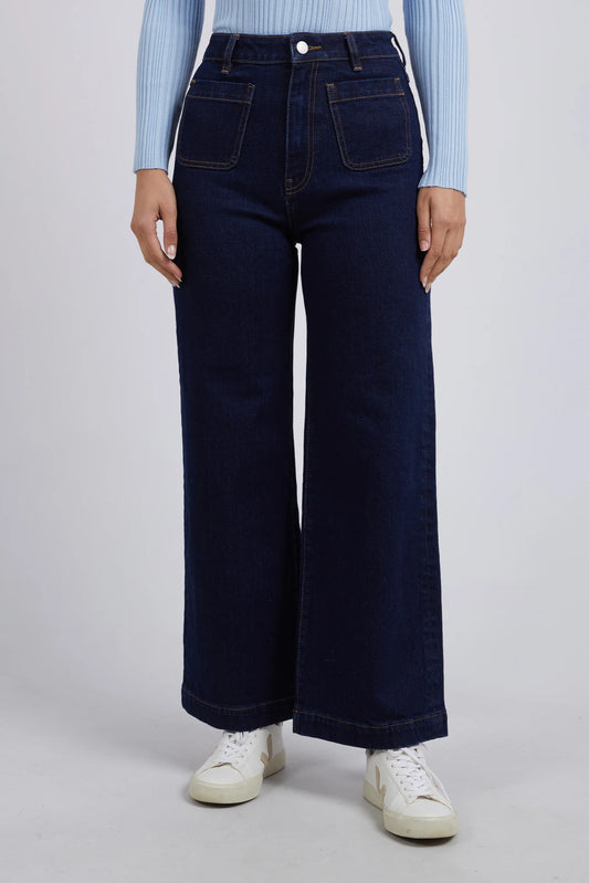 FOXWOOD SARAH WIDE LEG JEAN - DARK BLUE - THE VOGUE STORE