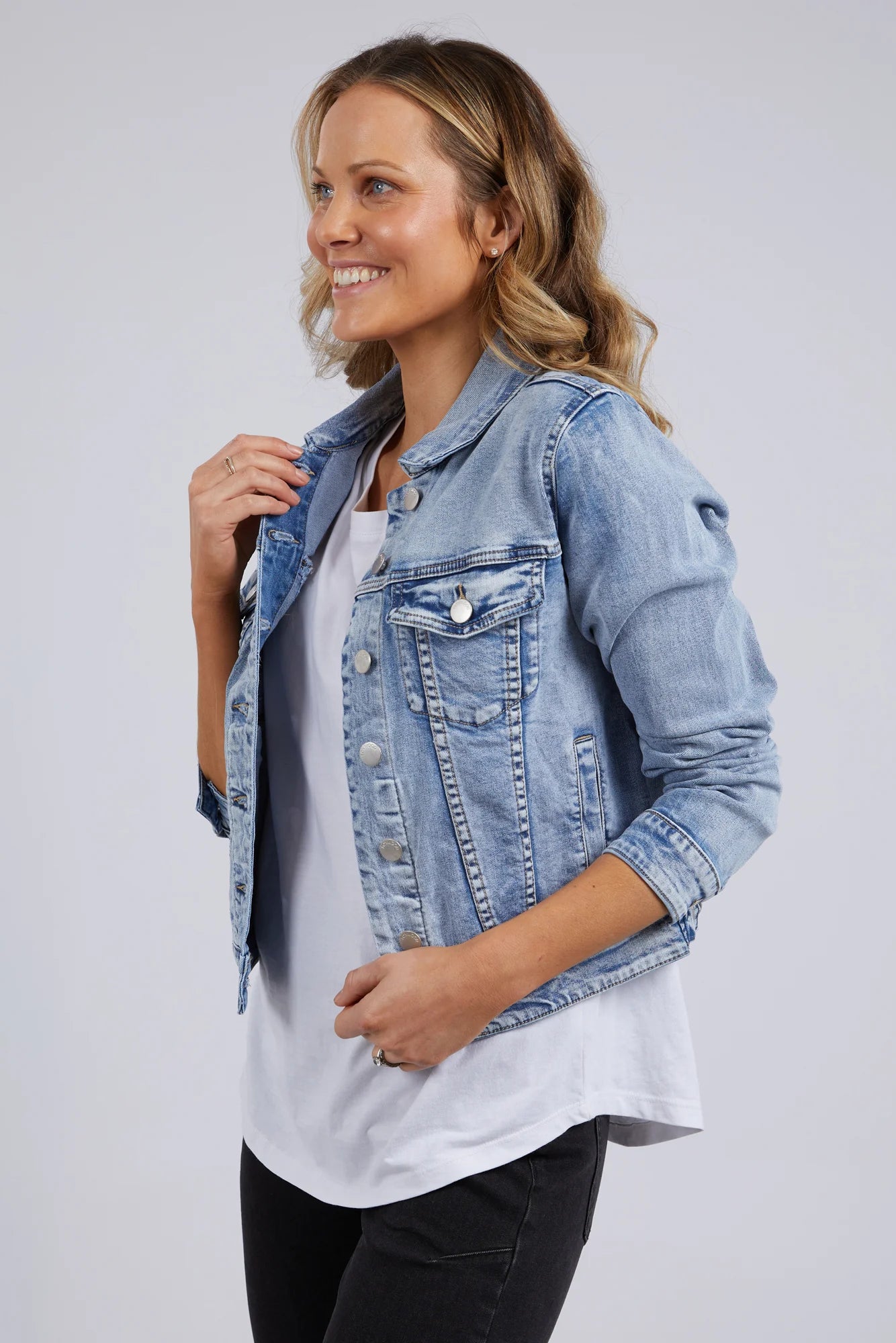 FOXWOOD GEORGIA DENIM JACKET - LIGHT BLUE - THE VOGUE STORE