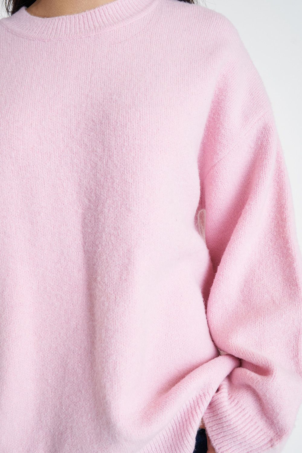HUFFER SOLAR ELLE KNIT CREW - PALE ROSE - THE VOGUE STORE