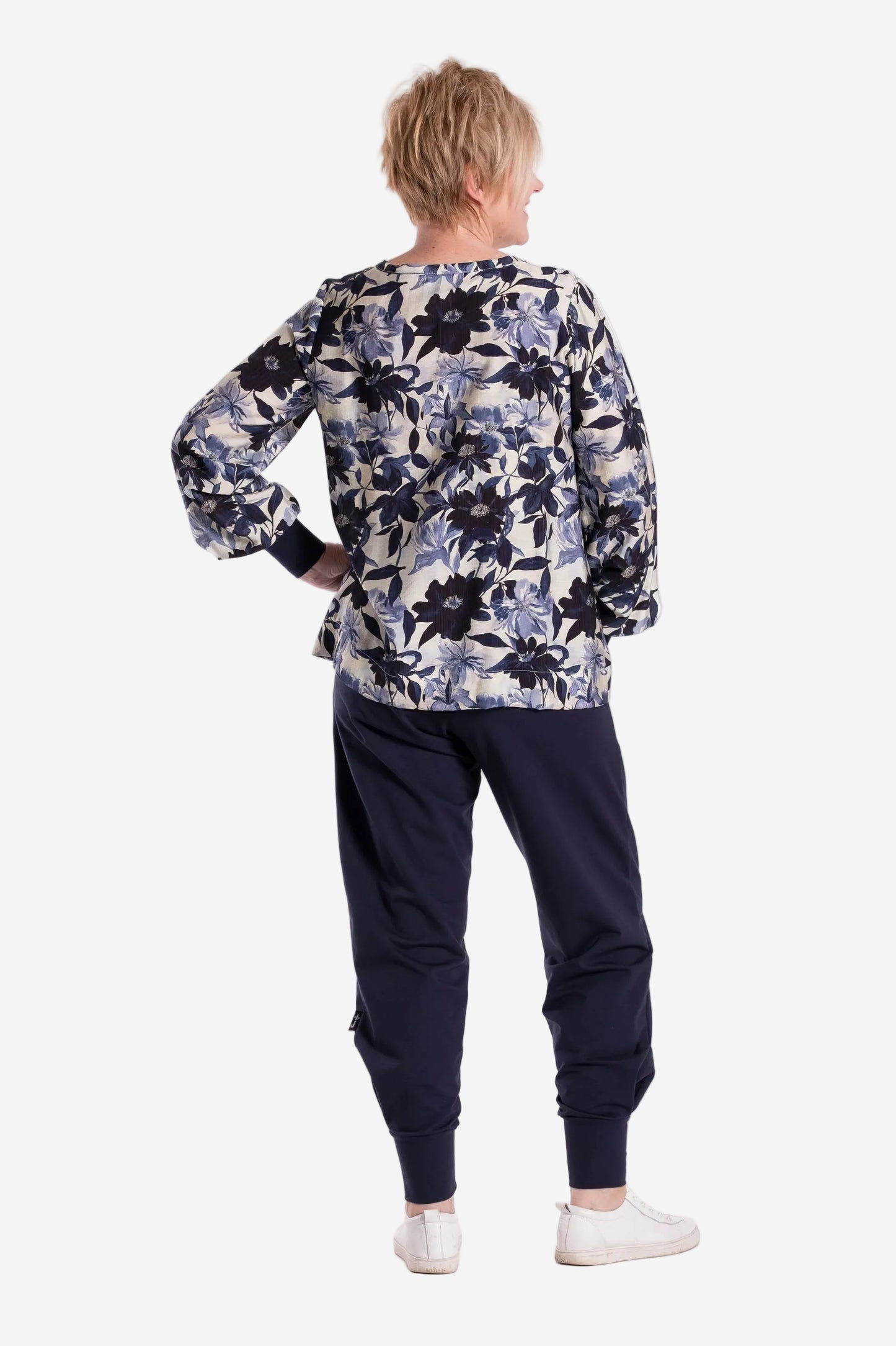 JELLICOE LATTICE TOP - MIDNIGHT PORCELAIN - THE VOGUE STORE