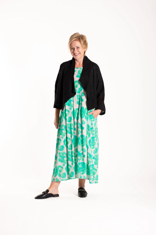 DEEANNE HOBBS BEX JACKET BLACK/FLAX - THE VOGUE STORE