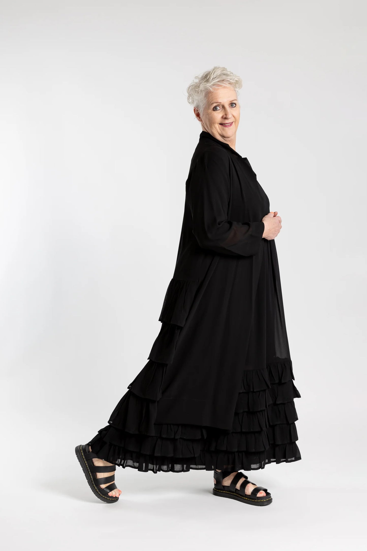 JELLICOE BACK FRILLED DUSTER - THE VOGUE STORE
