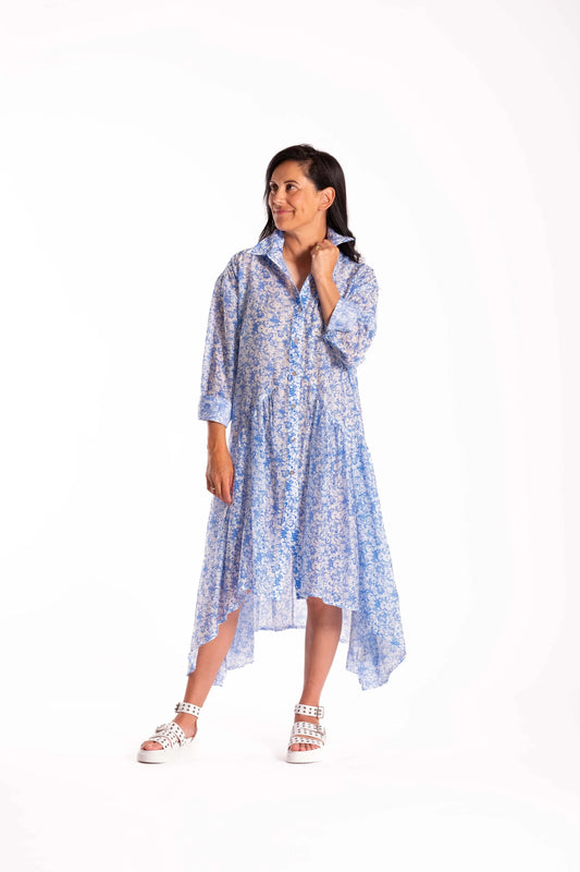 JELLICOE EMPIRE SHIRT DRESS - FRENCH BLUE - THE VOGUE STORE