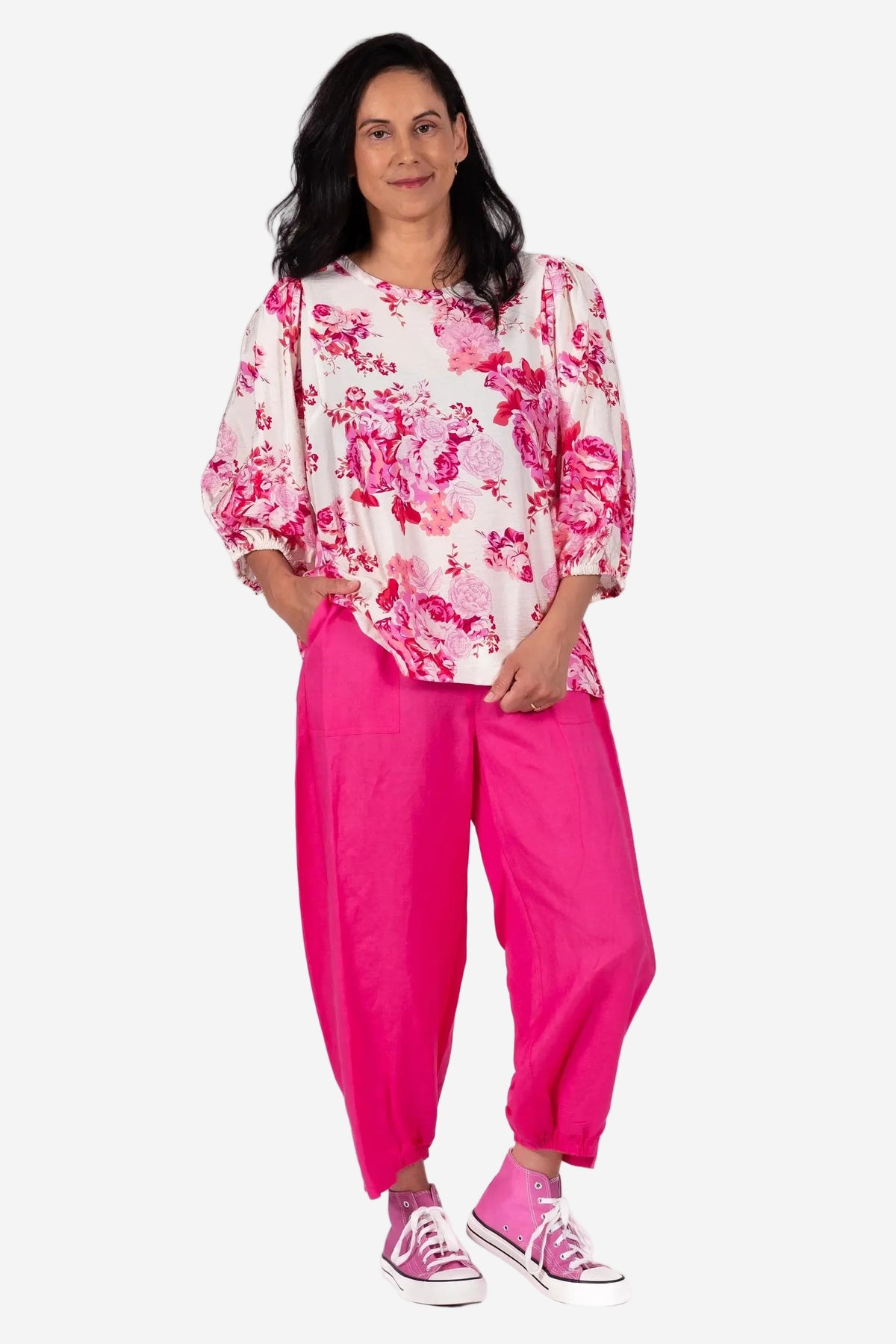 JELLICOE FACADE TOP - FLORAL CRUSH PINK - THE VOGUE STORE